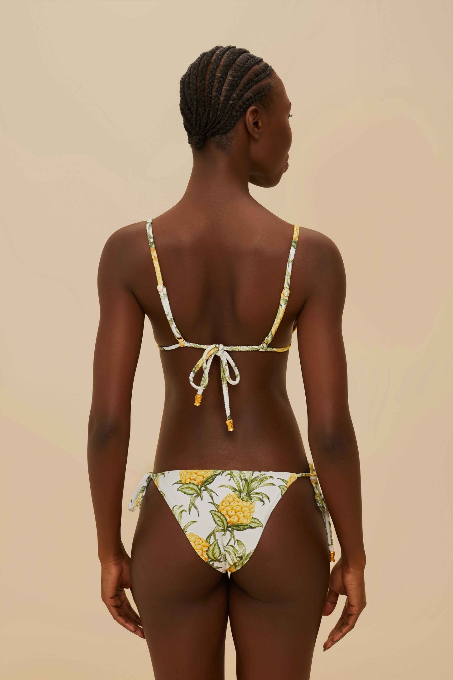 delicate pineapple triangle bikini top