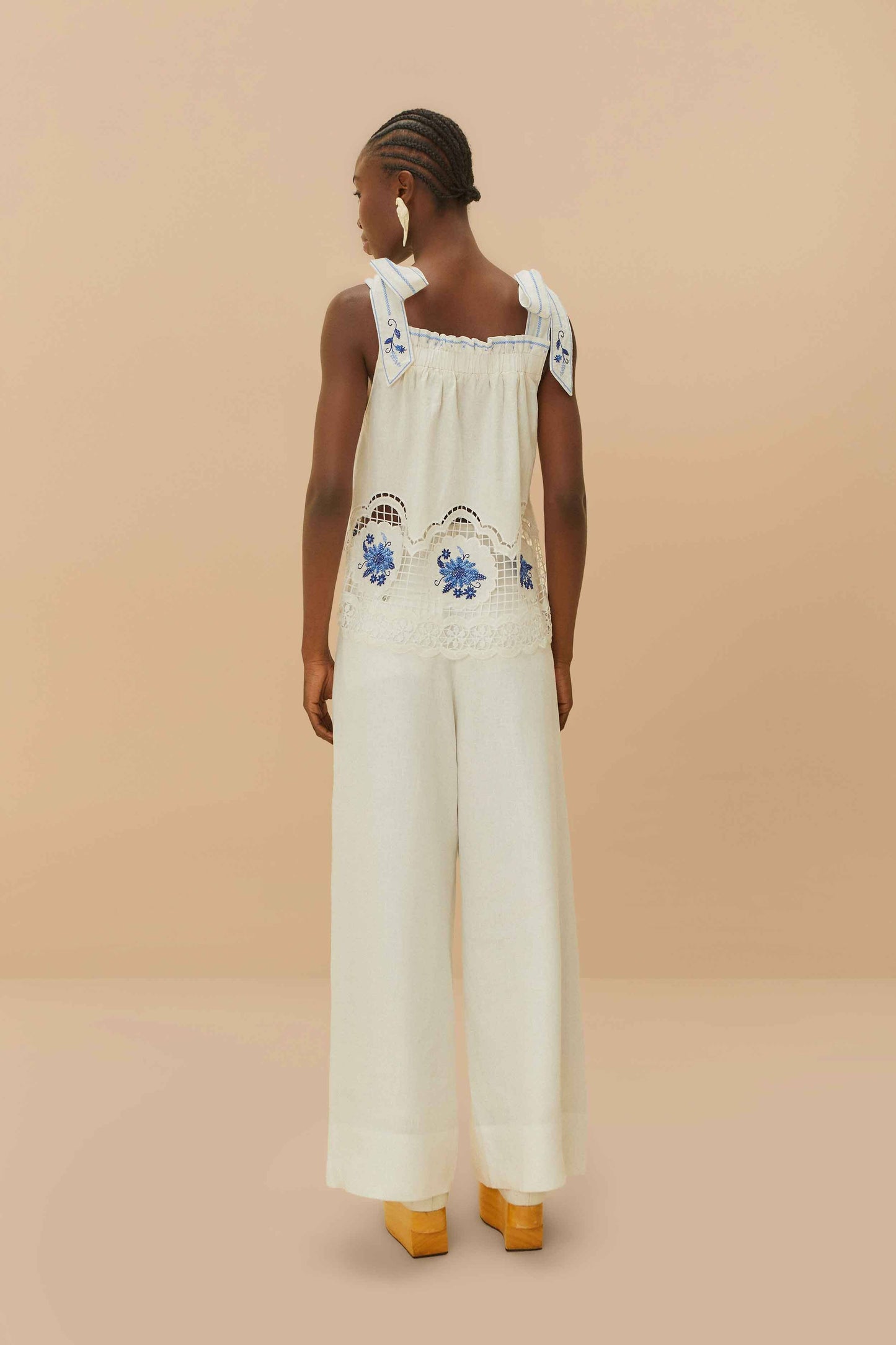 Pantalones de cintura alta de lino premium Euroflax™ de Off-White