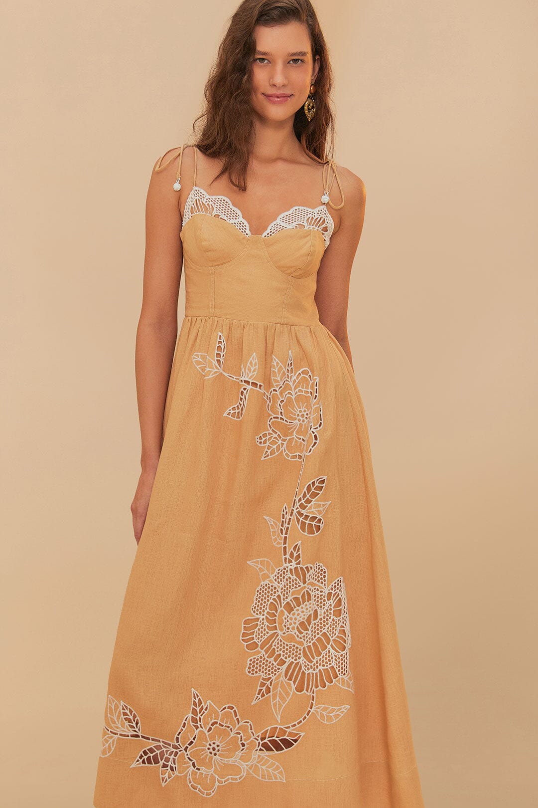 Sand Richelieu Euroflax™ Vestido Midi de lino de primera calidad