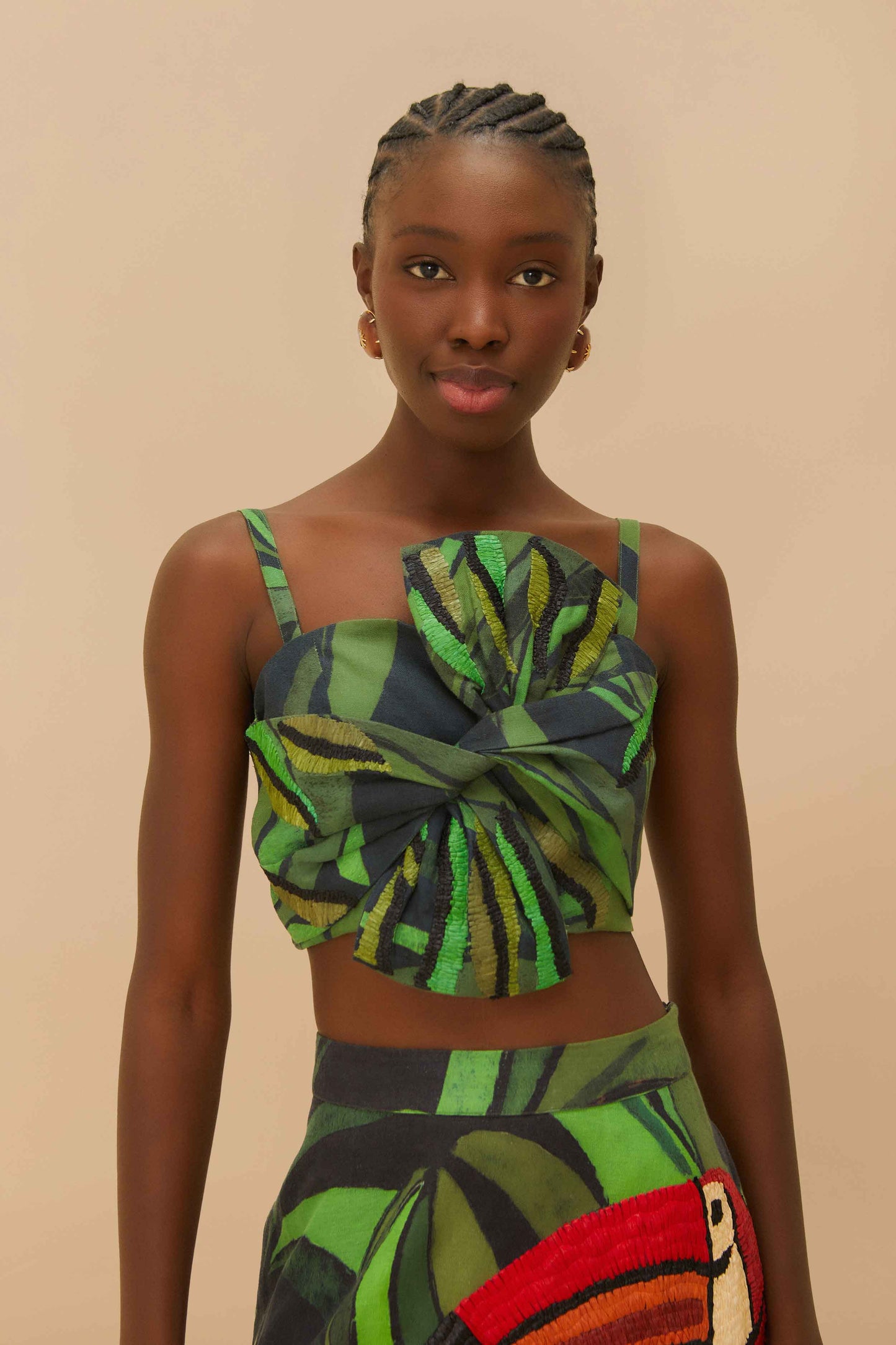 Crop Top Negro Coconut Tree Flow