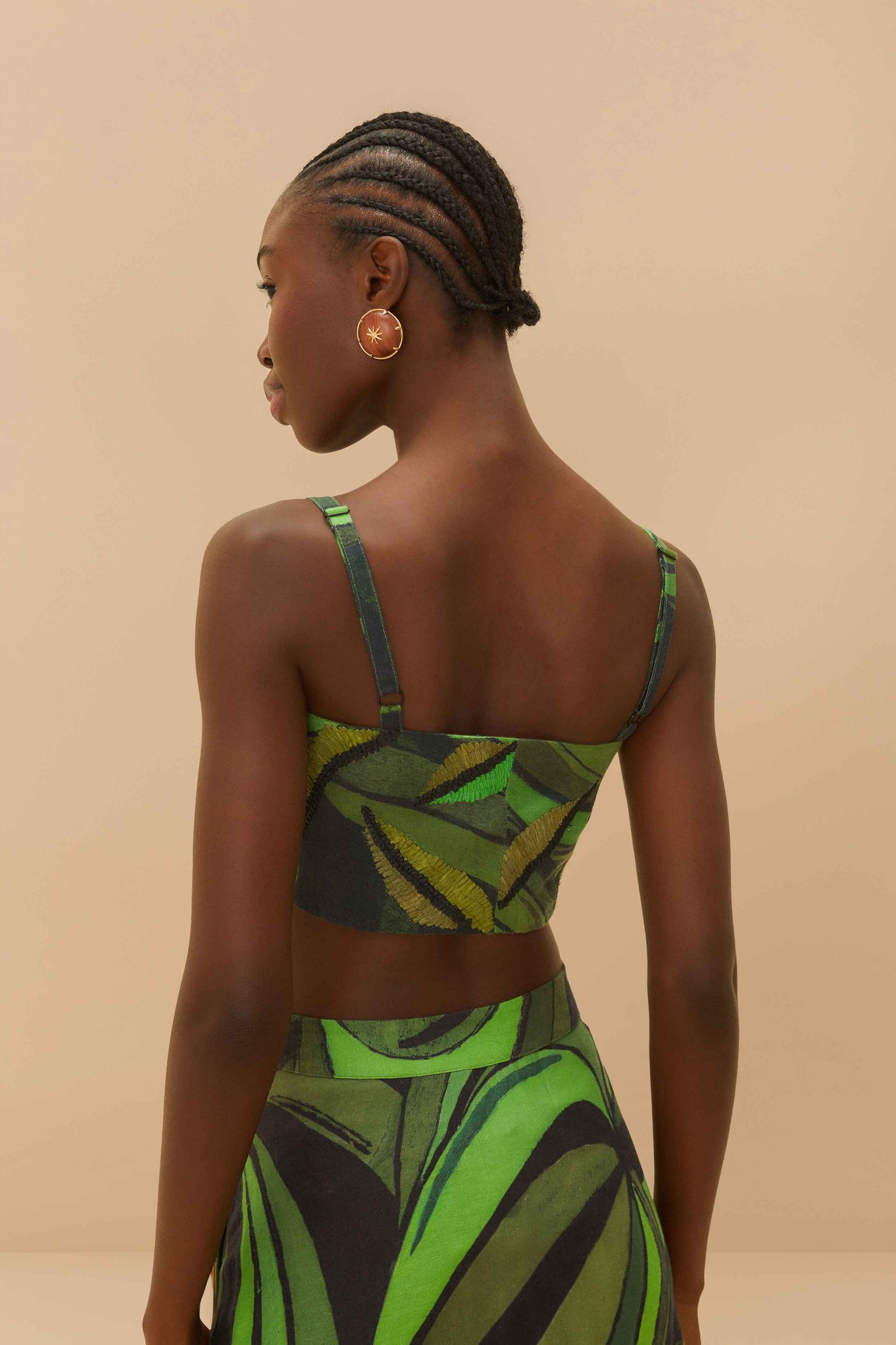 Crop Top Negro Coconut Tree Flow