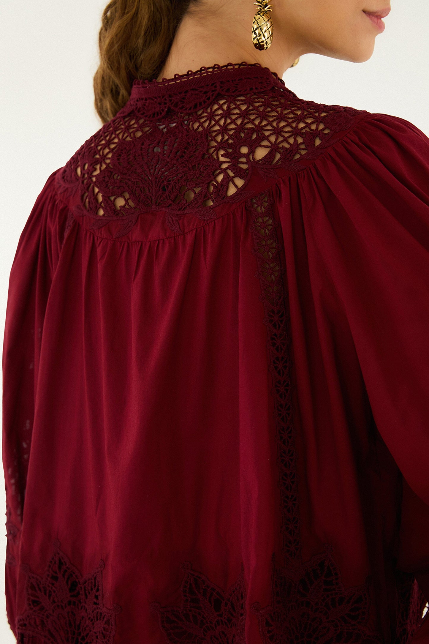 berry garden guipure blouse