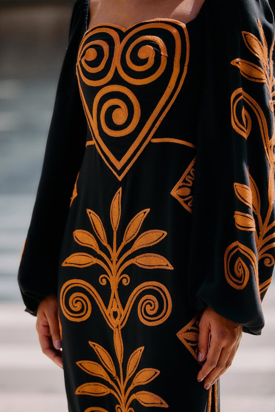 cornely ainika black artisanal heart long sleeves
