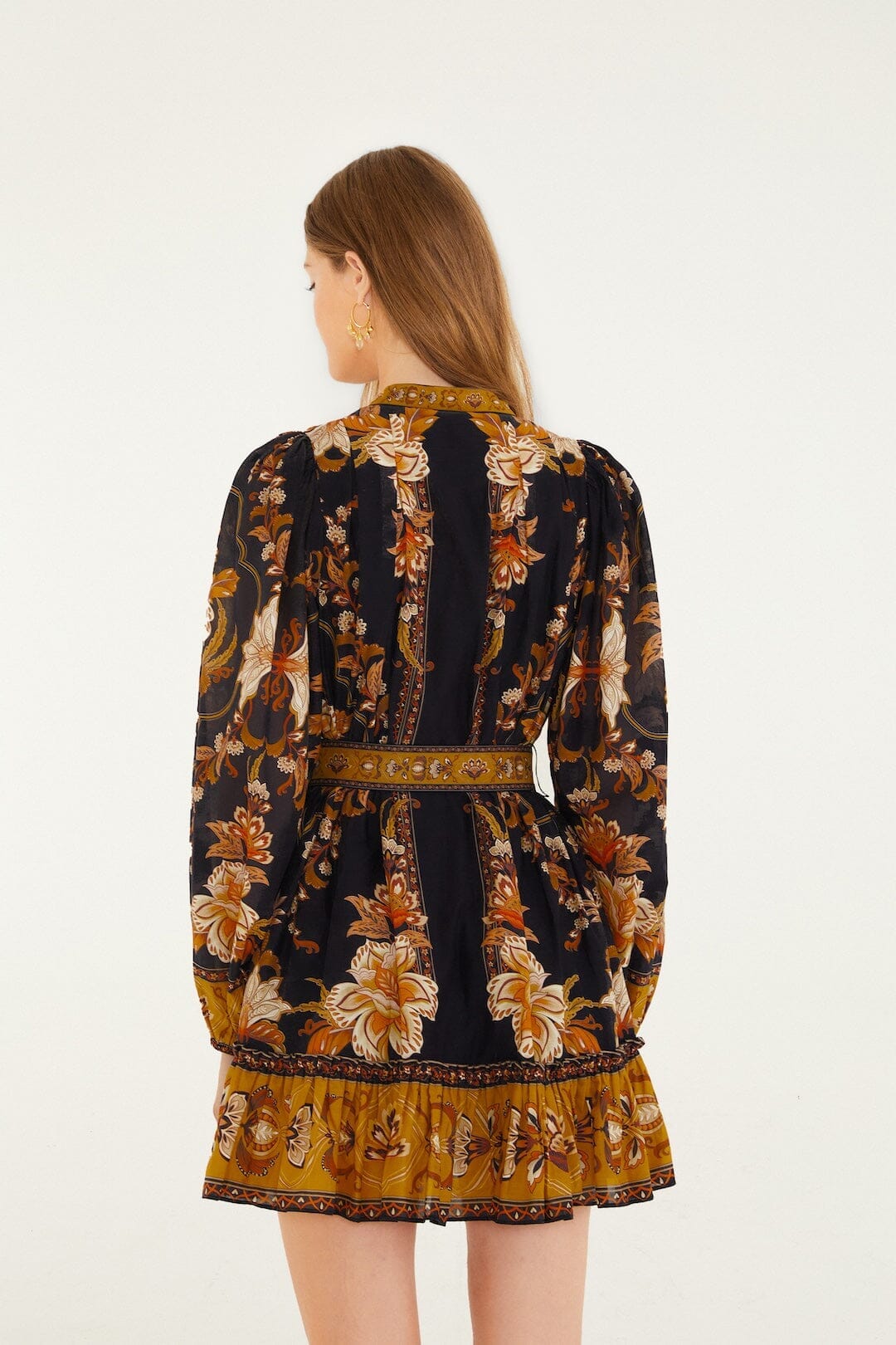 majestic garden black mini dress