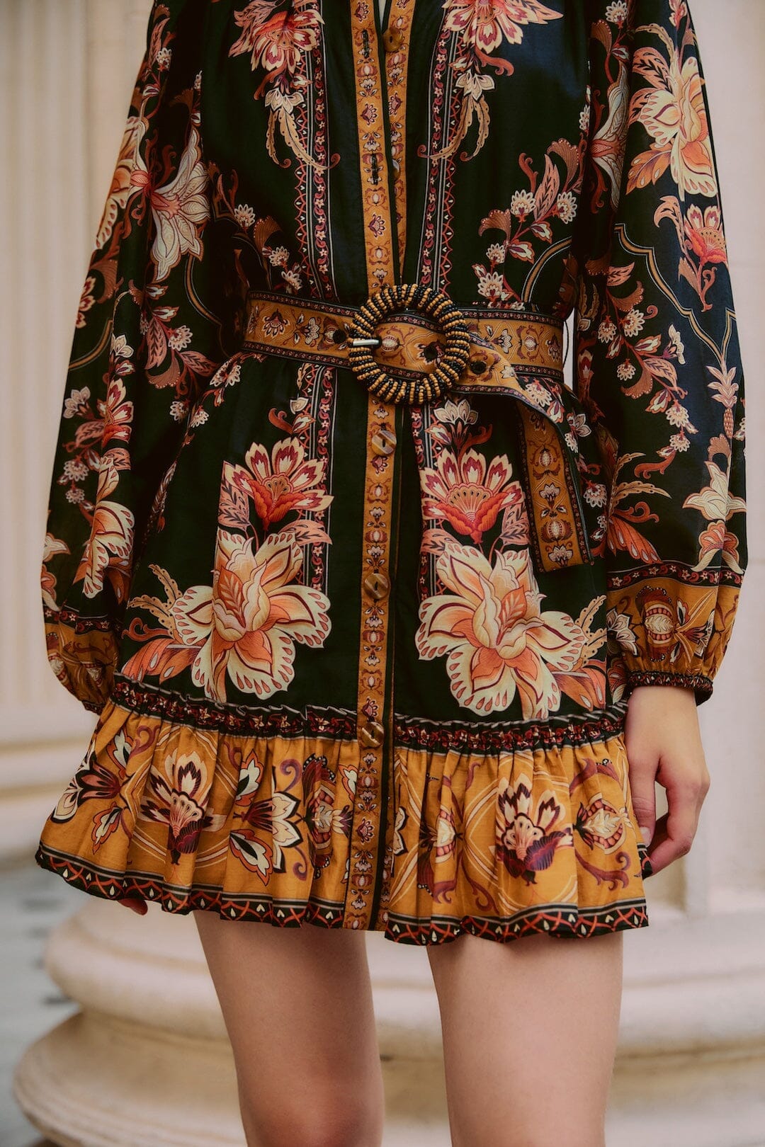 majestic garden black mini dress