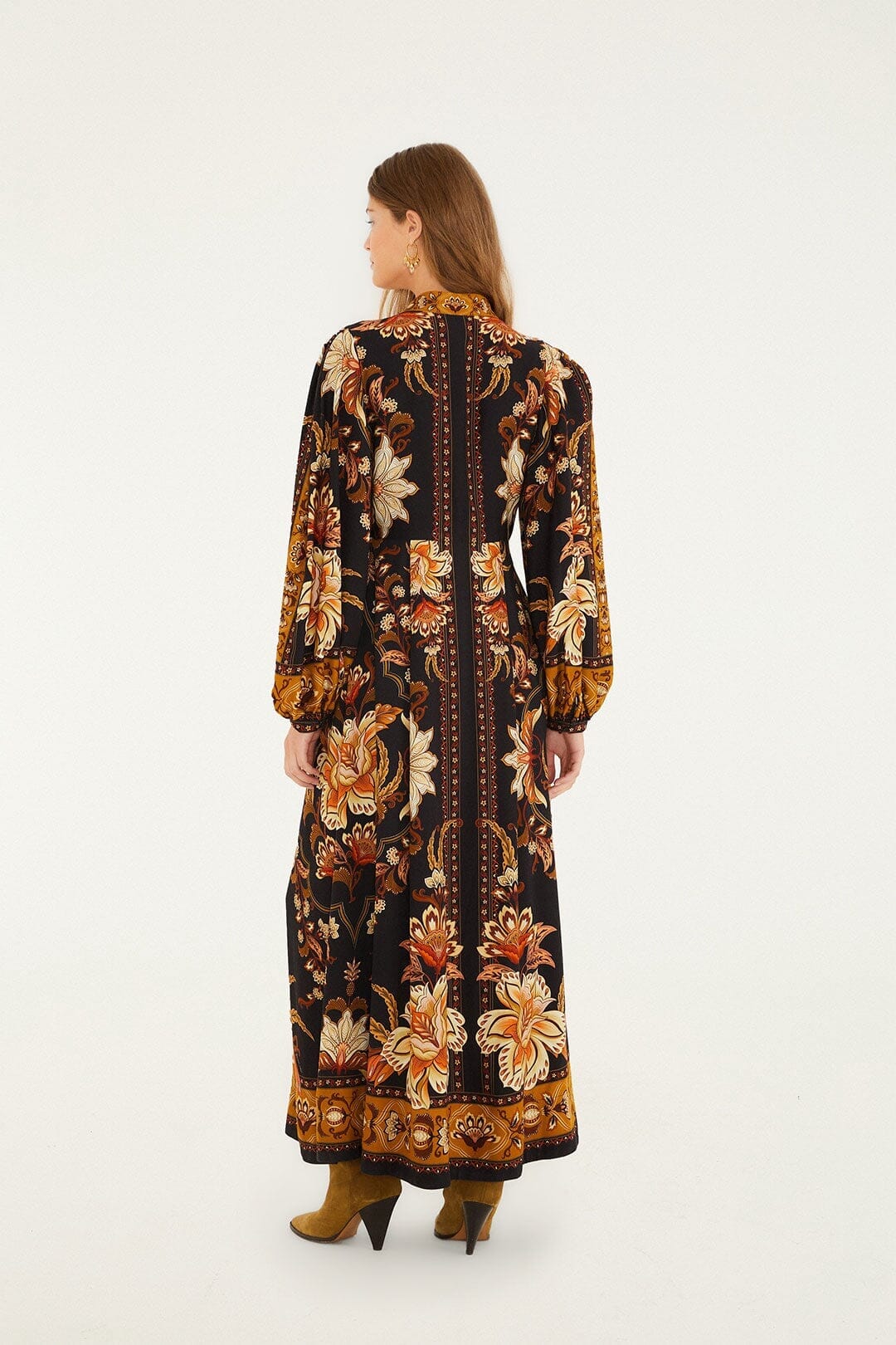 majestic garden black maxi dress