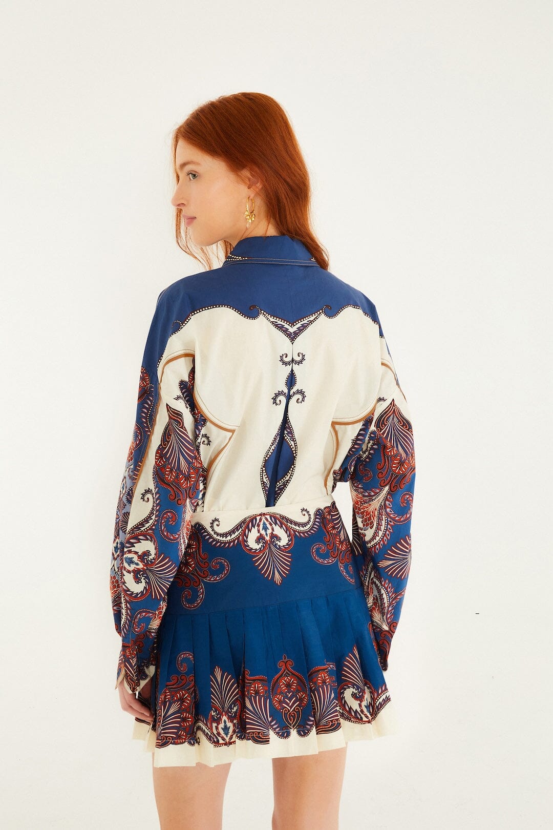 arabesque scarf blue mini skirt