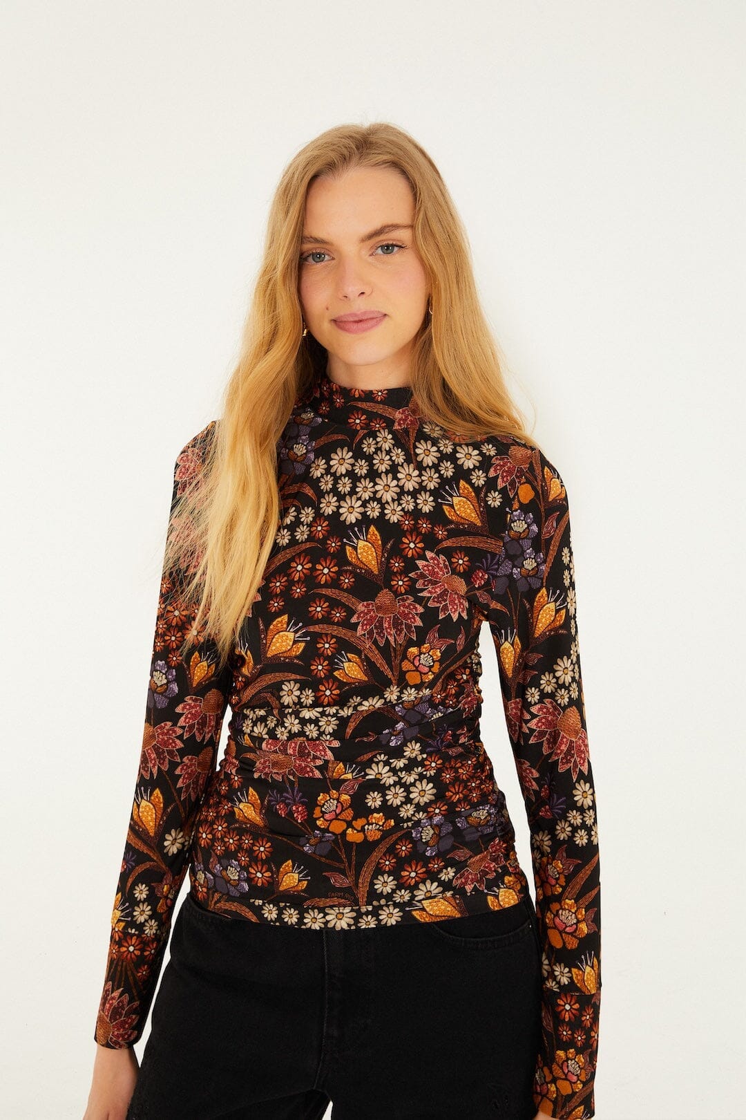 lili black jersey blouse