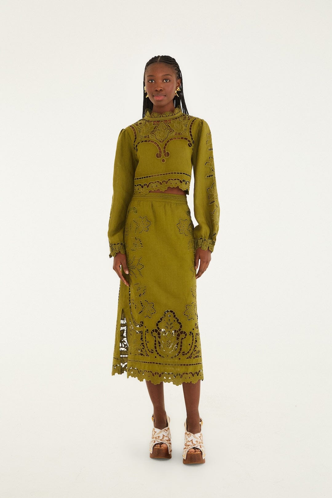 majestic garden green richelieu blouse