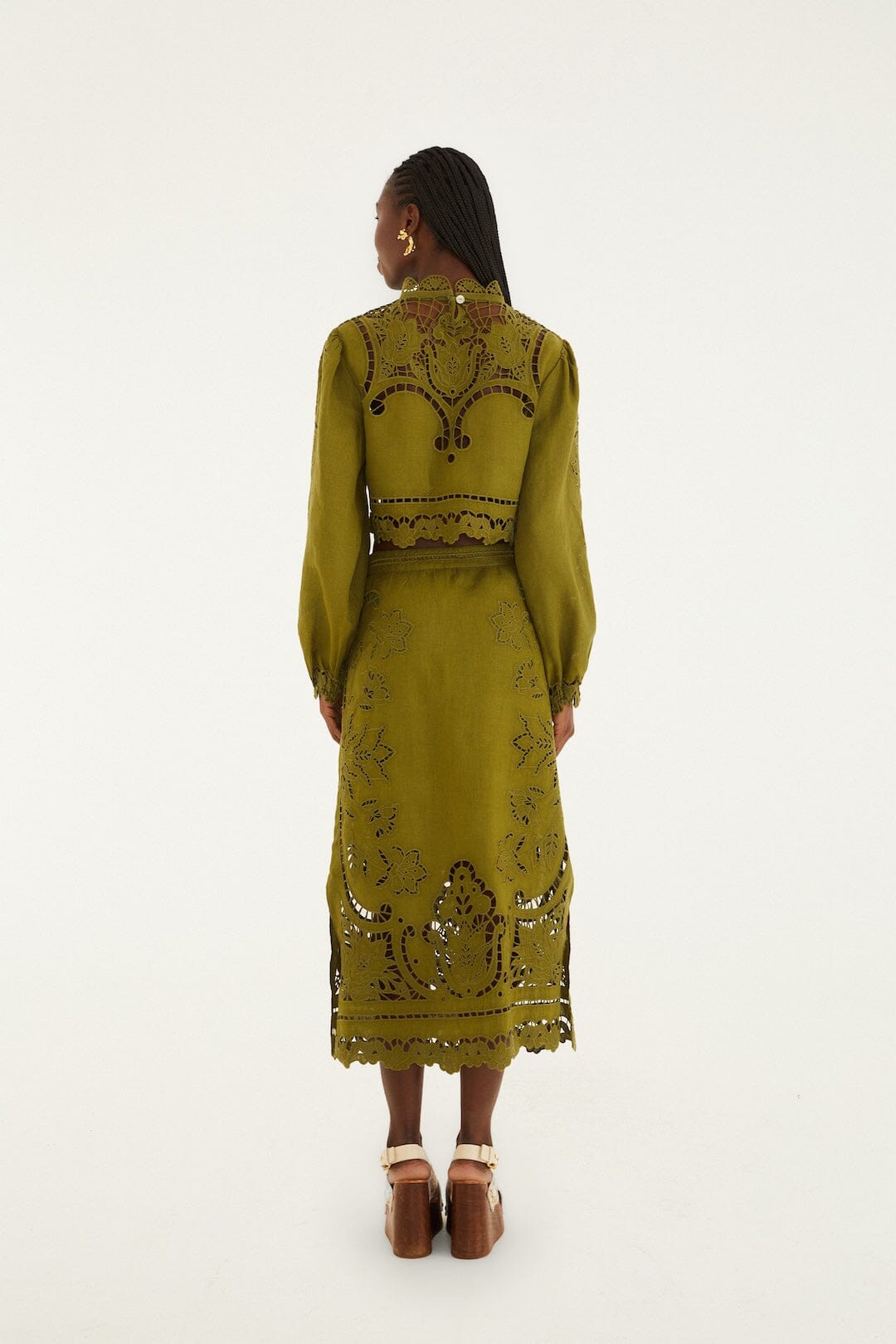 majestic garden green richelieu skirt