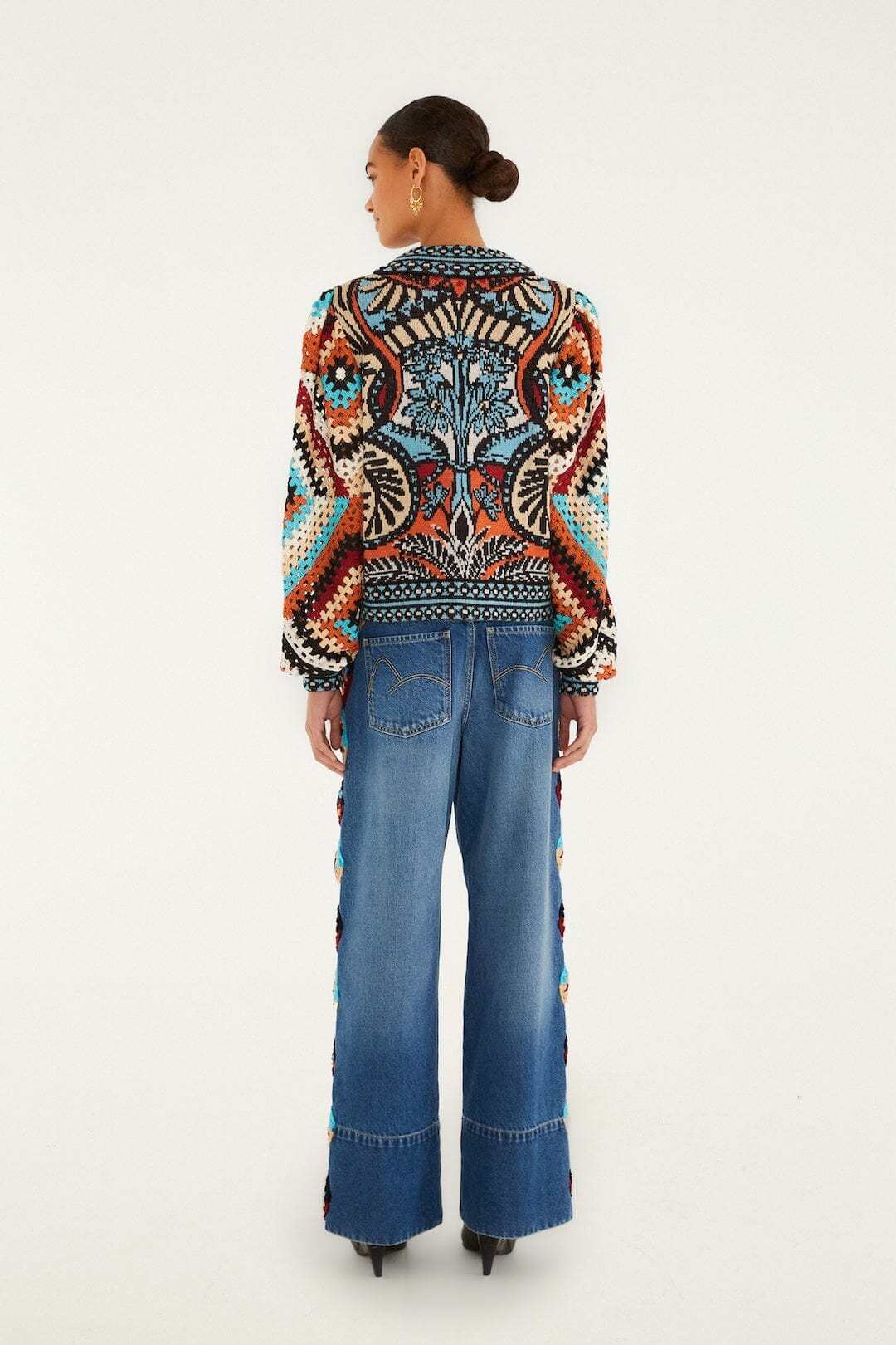 pantalón denim crochet rayas