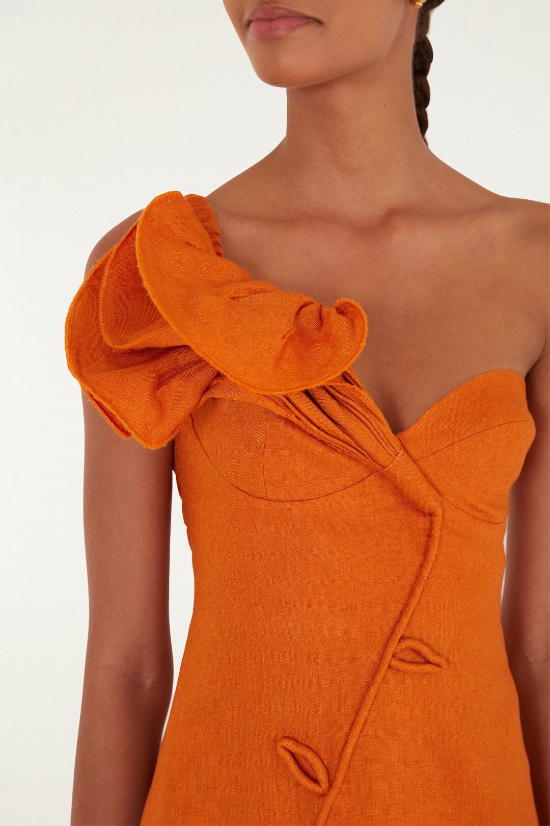 minivestido de flores naranjas