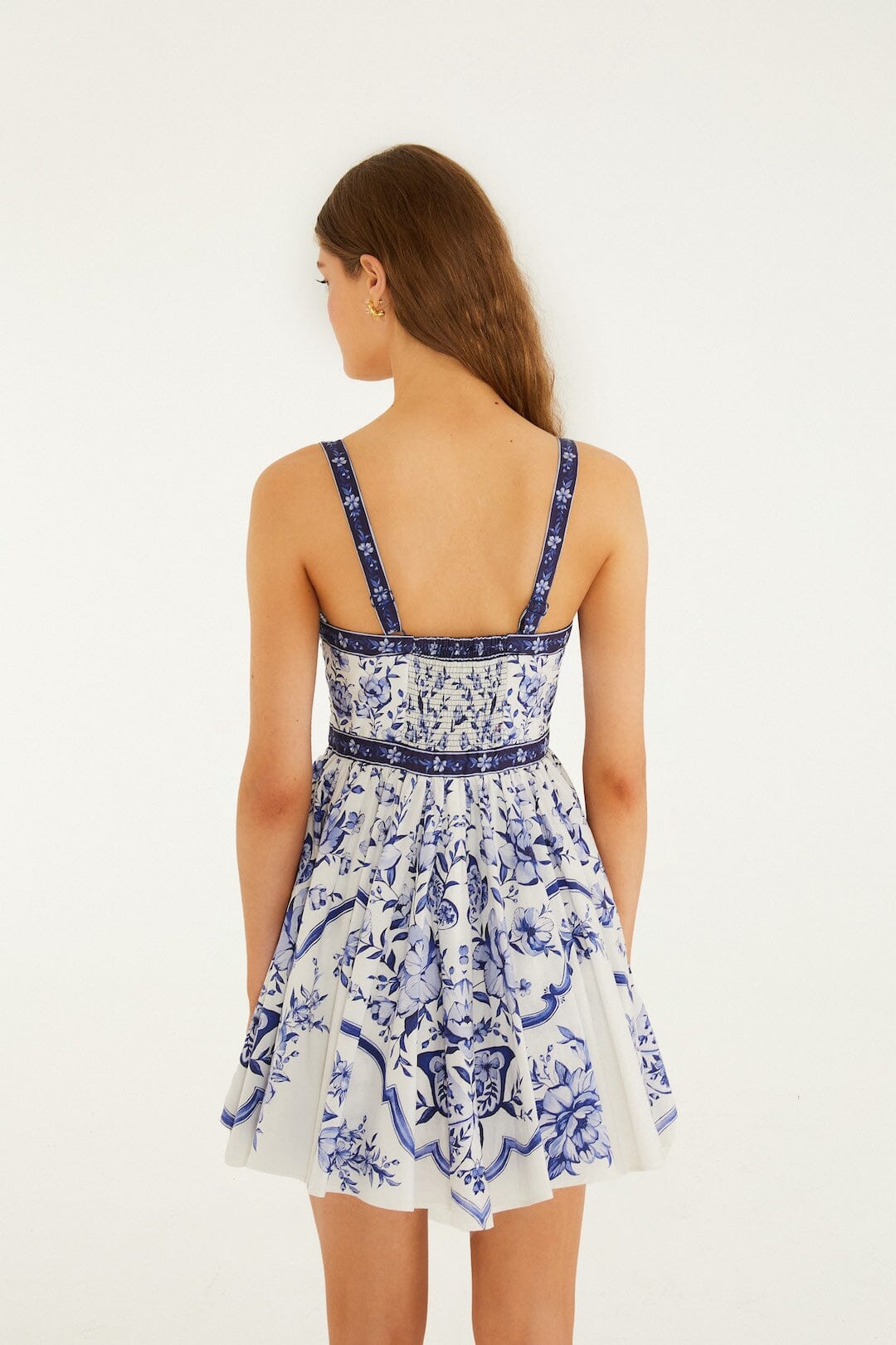 Vestido Mini Blanco Hueso Porcelain Garden con Botones