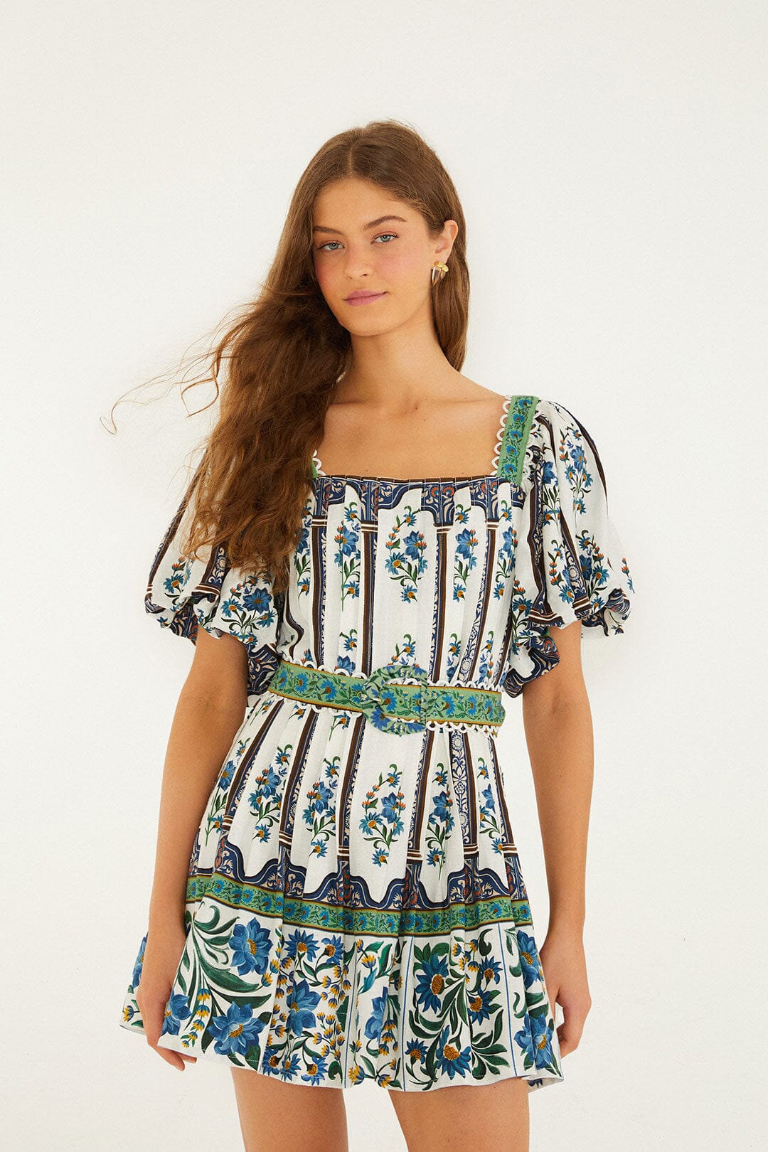 Vestido Mini Manoela Blanco Hueso con Cinturón