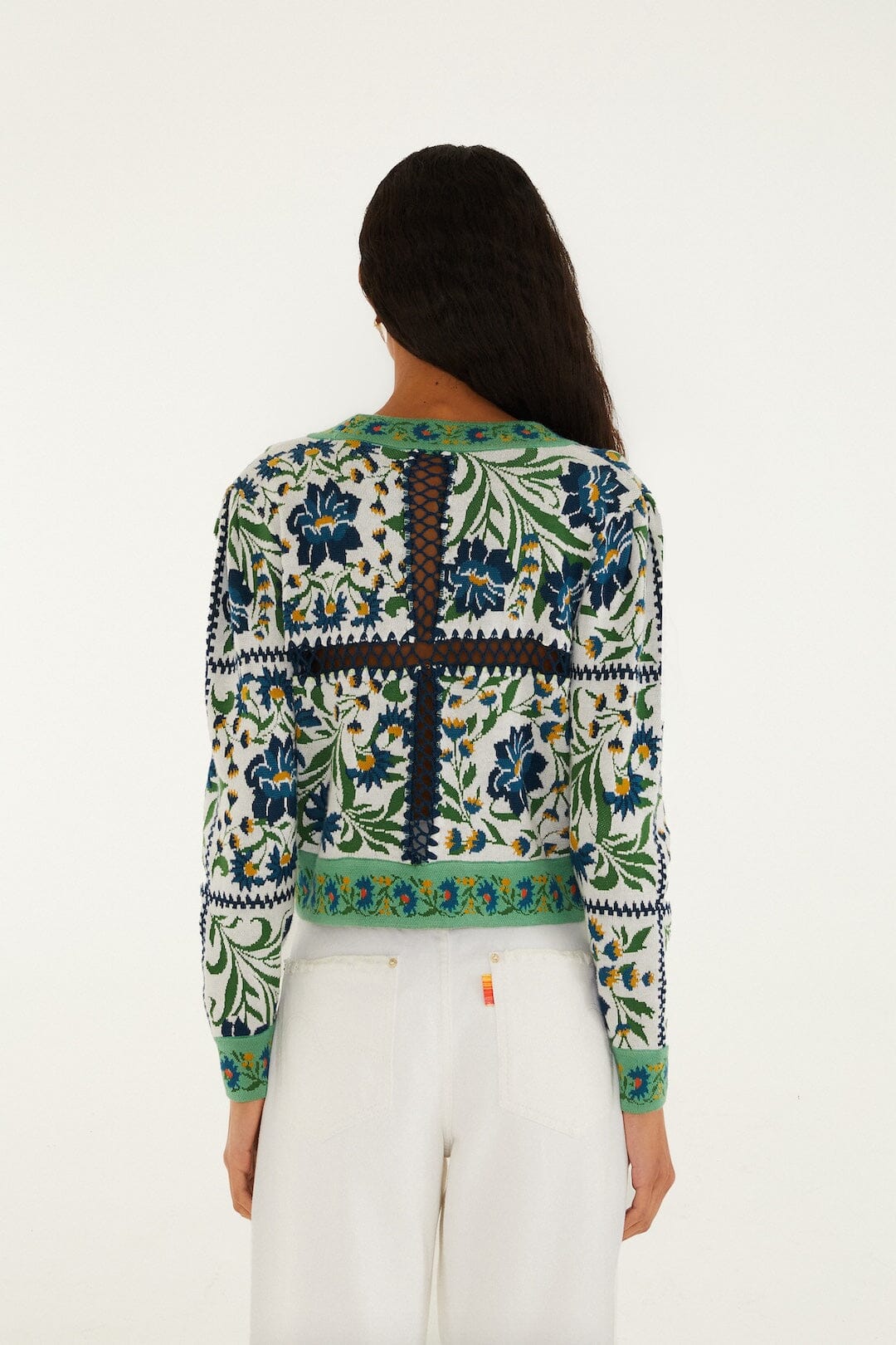Cardigan de Punto Blanco Hueso Manoela con Botones