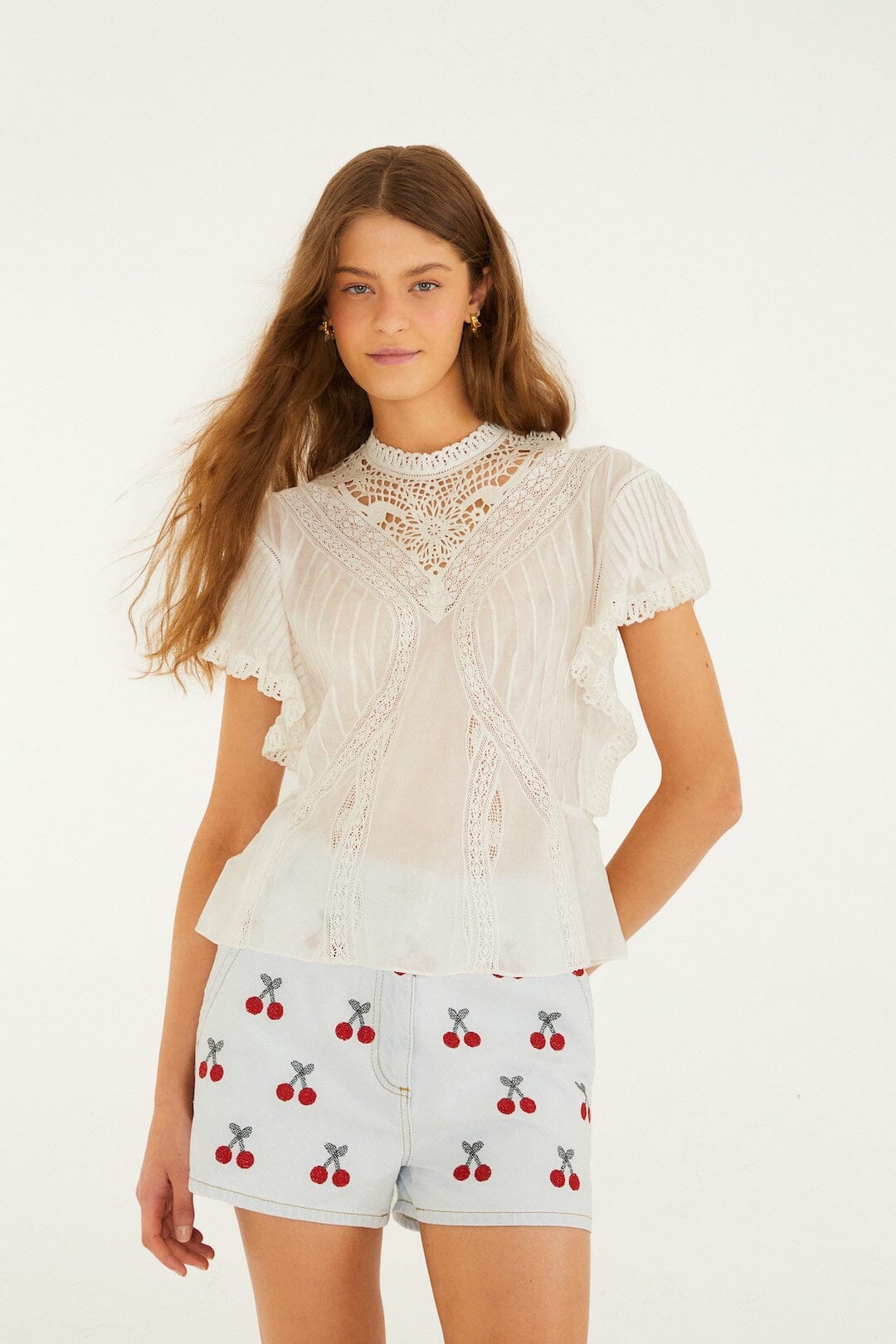 Blusa Blanco Hueso con Apliques