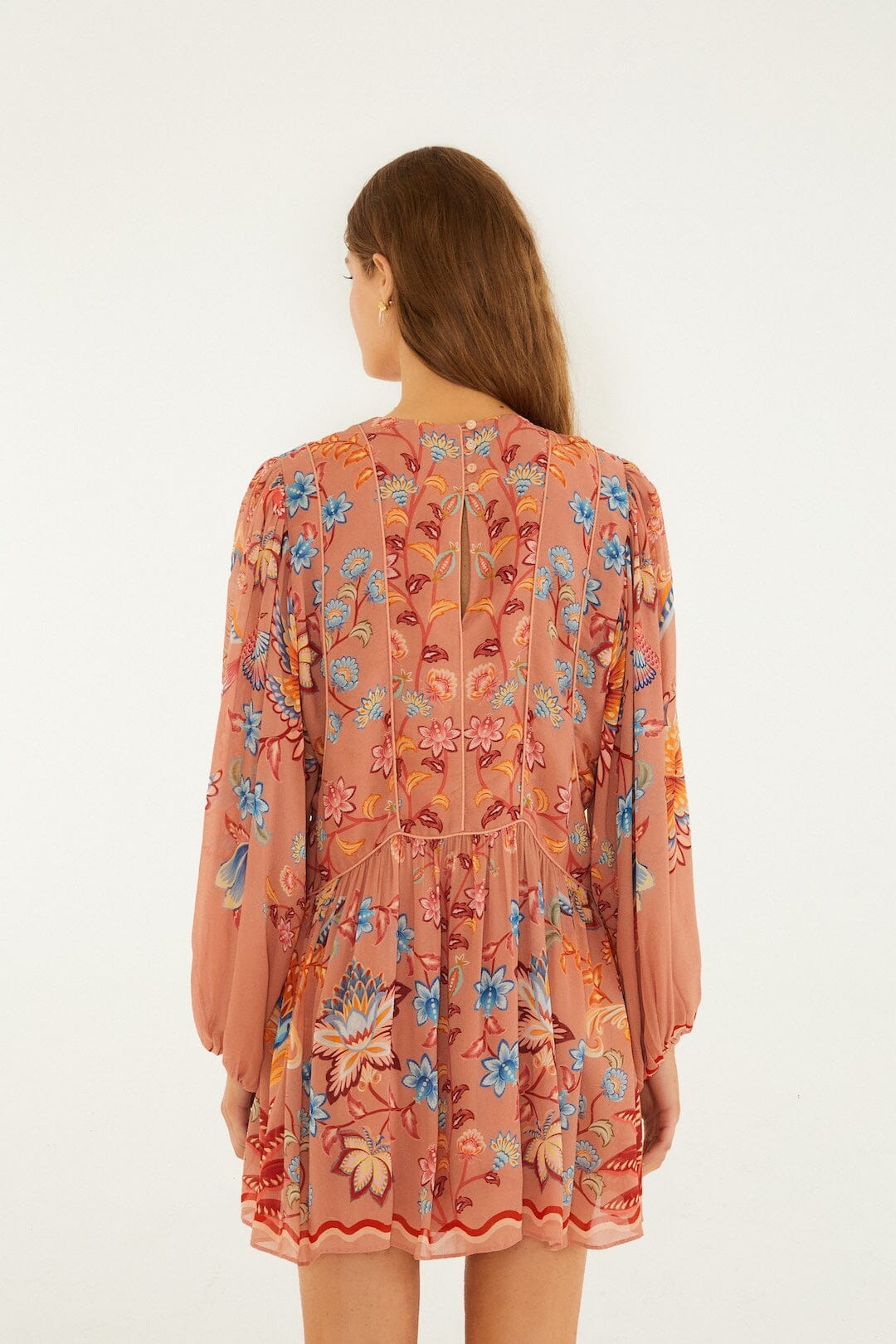 vestidos boho enchance de encaje moca de manga larga