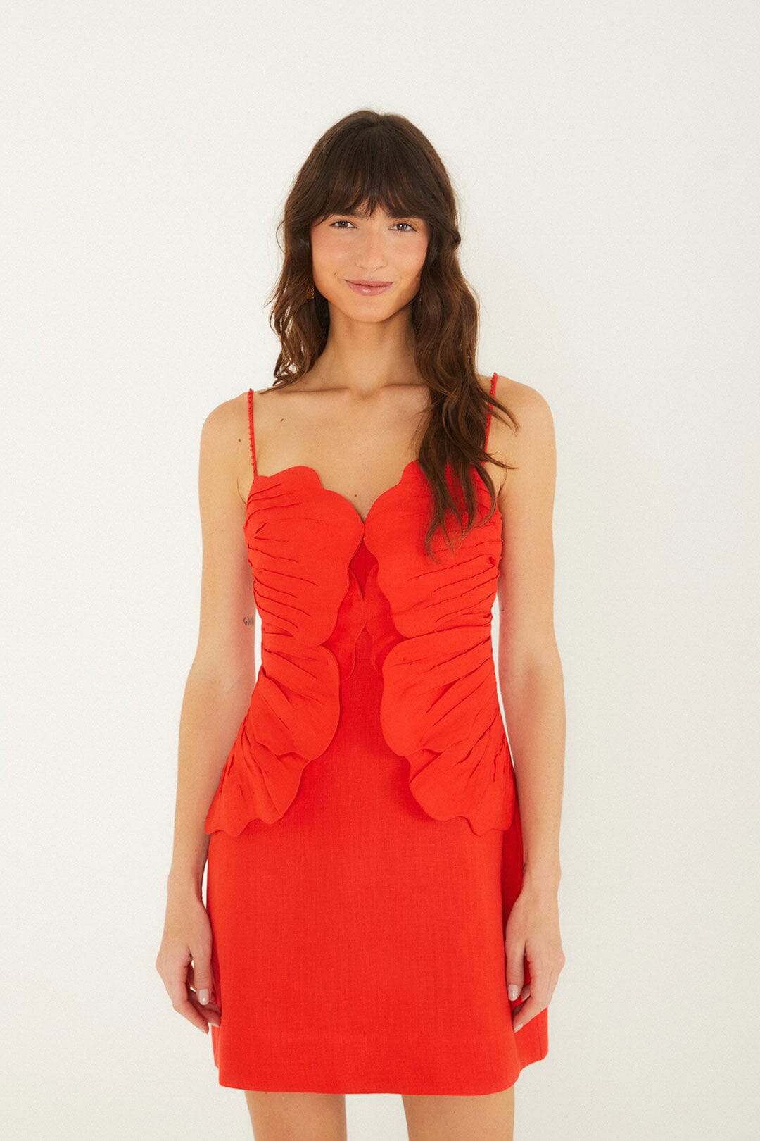 Vestido Mini Rojo con Flor 3D