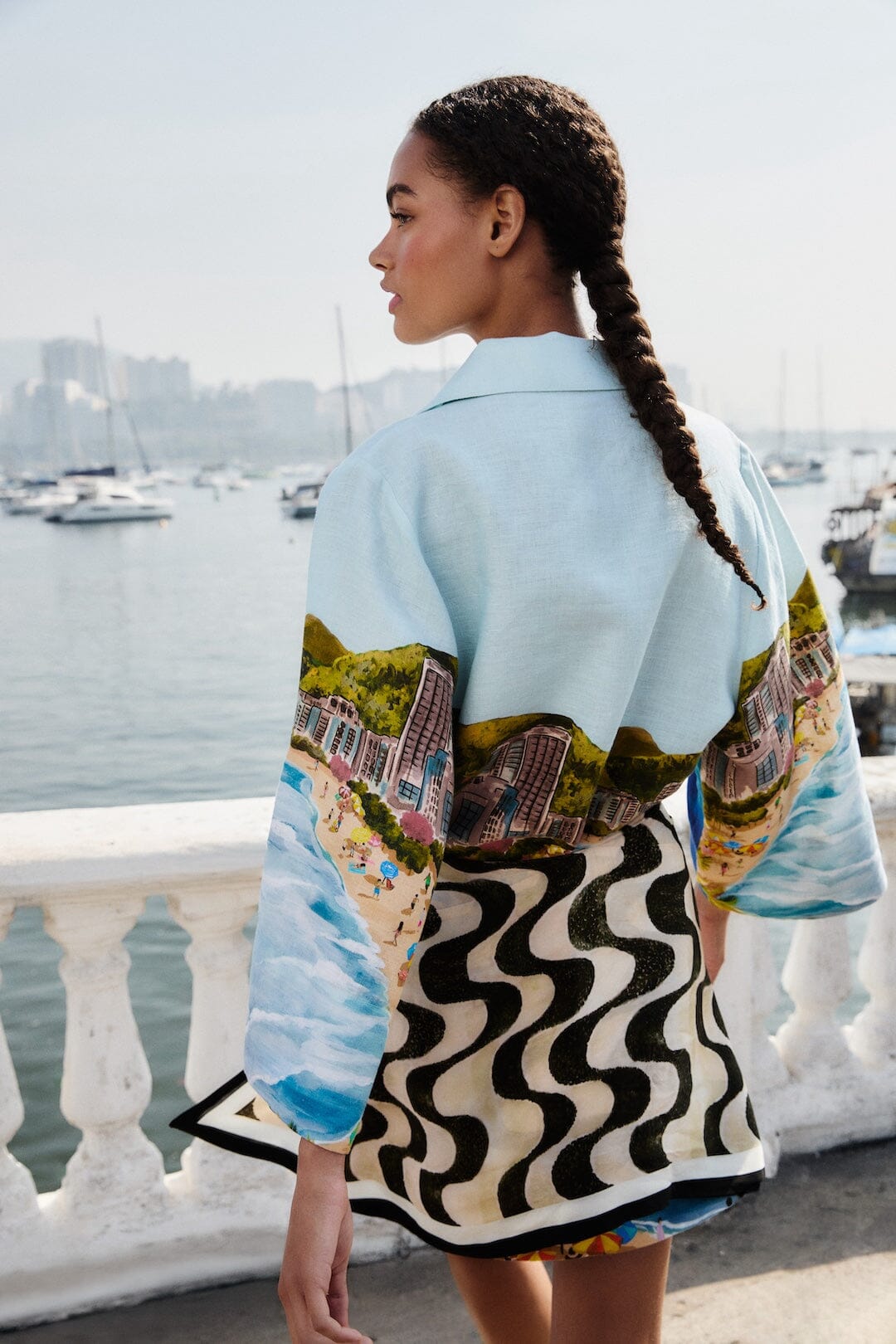 kimono de manga larga multicolor de playa copacabana