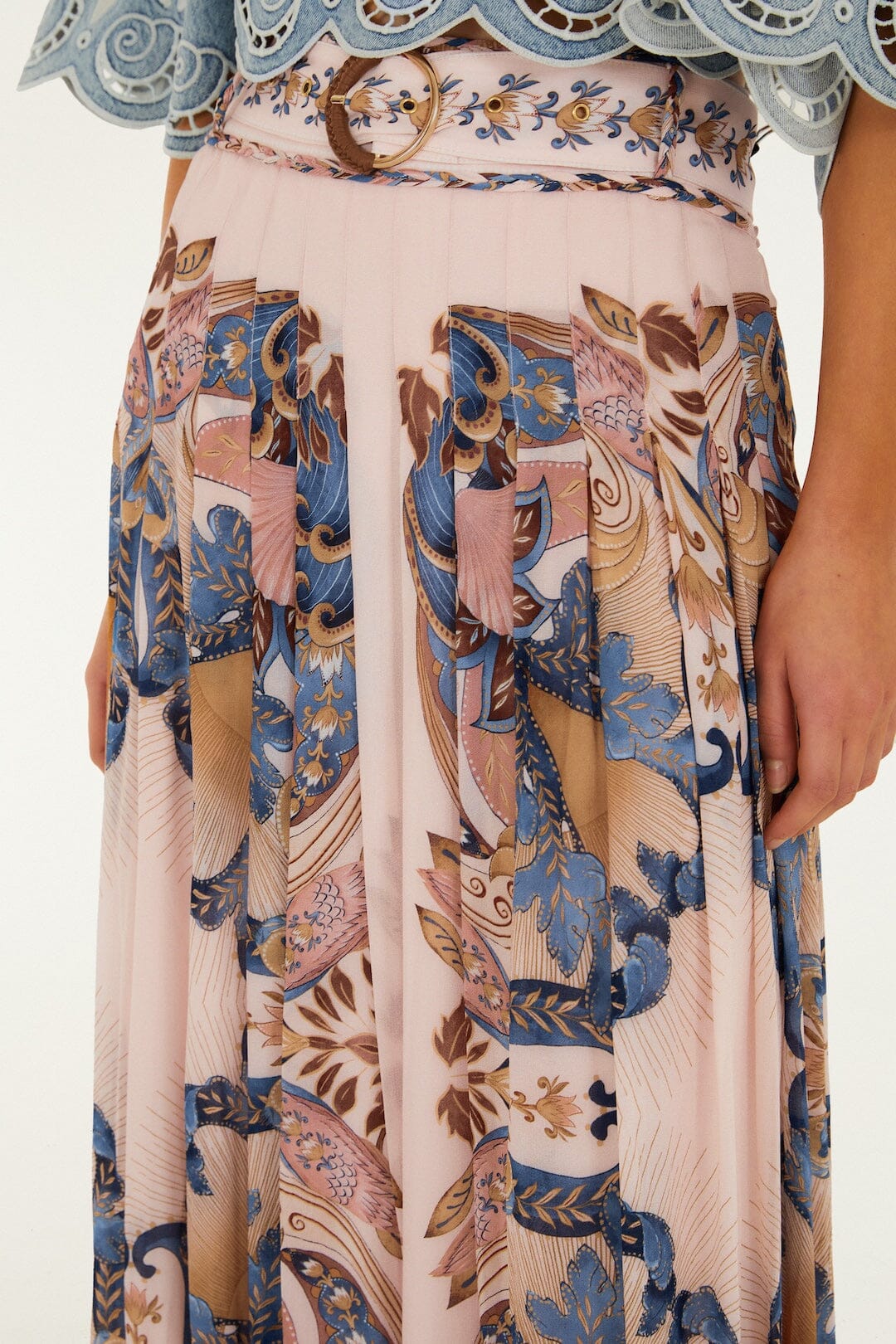 falda larga rosa suave bufanda sea garden