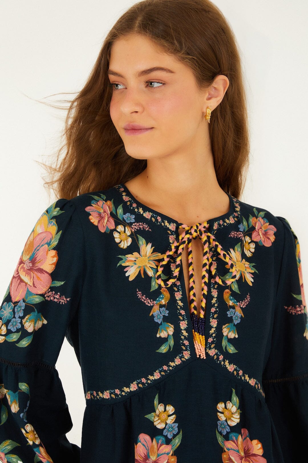 minivestido floral azul oscuro maira