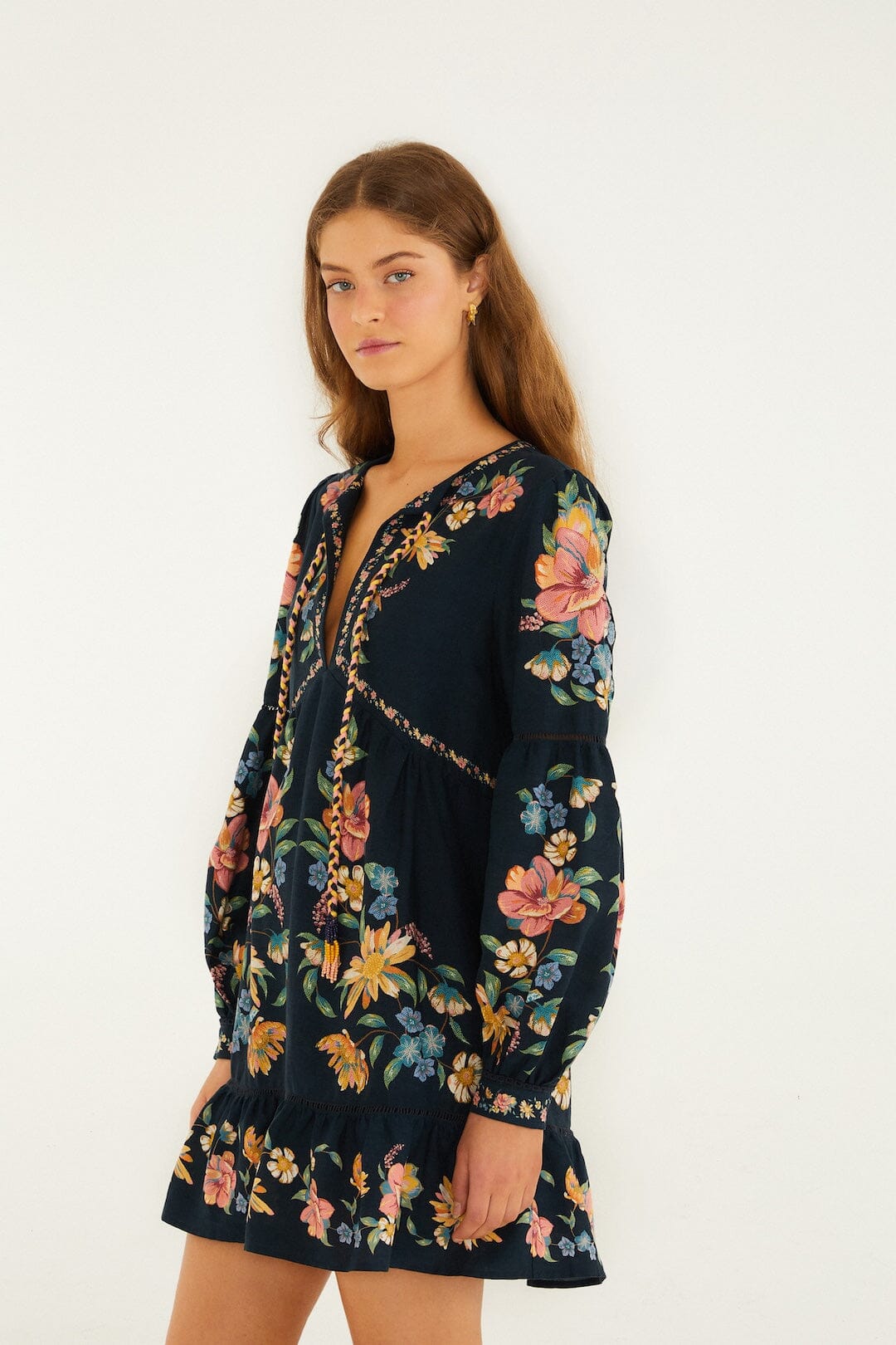 minivestido floral azul oscuro maira