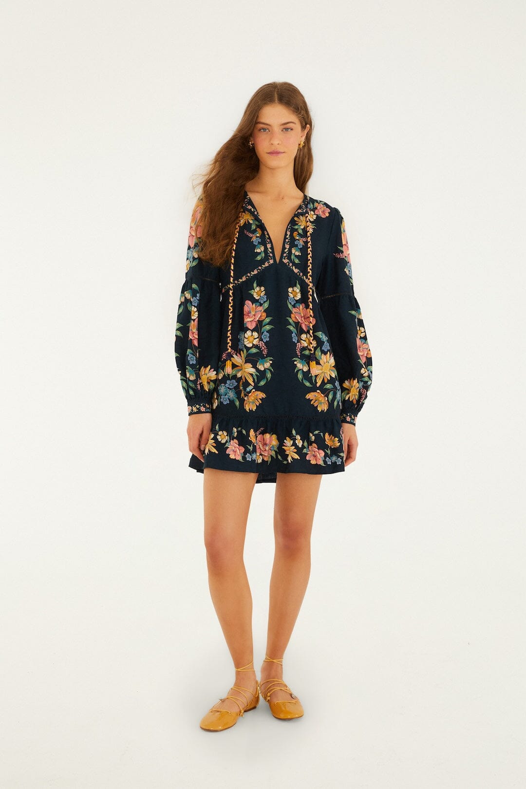 minivestido floral azul oscuro maira