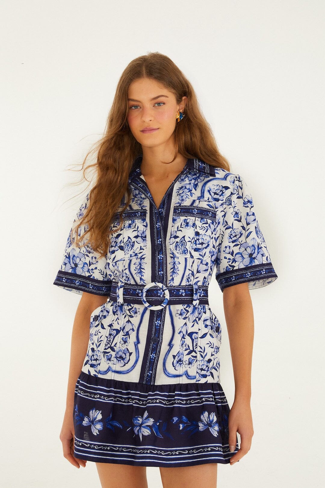 Vestido Mini Blanco Hueso Porcelain Garden