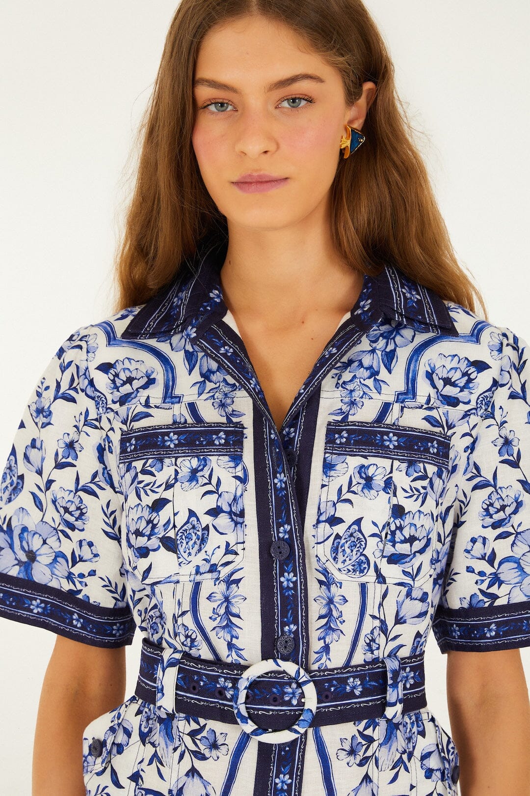 Vestido Mini Blanco Hueso Porcelain Garden