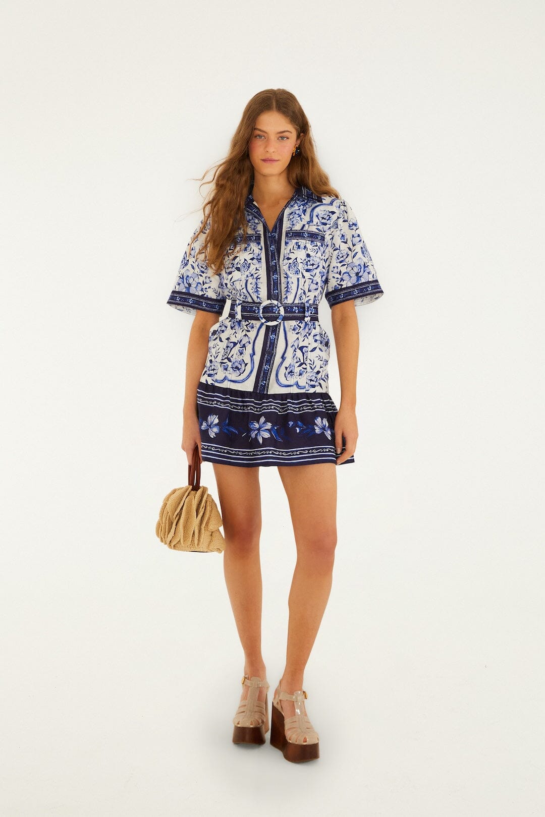 Vestido Mini Blanco Hueso Porcelain Garden