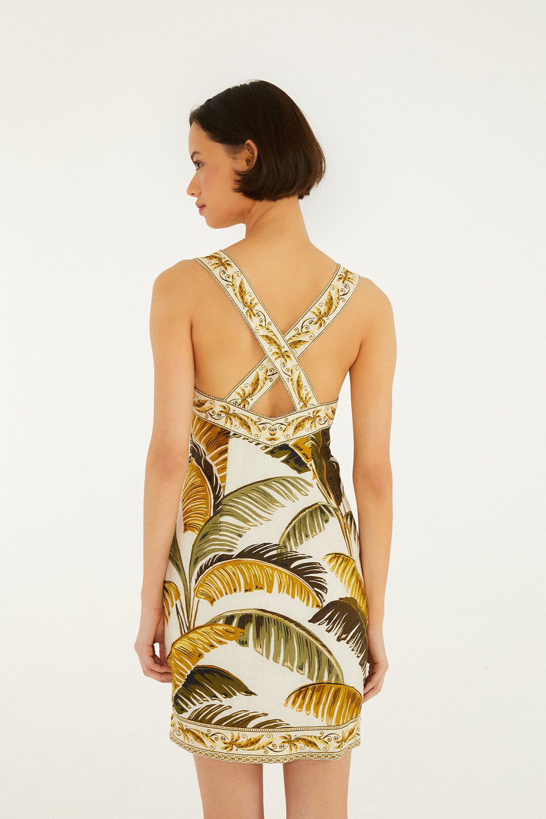 Vestido Mini Blanco Hueso Trancoso con Botones