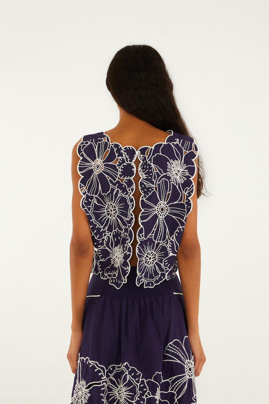 Crop Top Azul Flores Richelieu