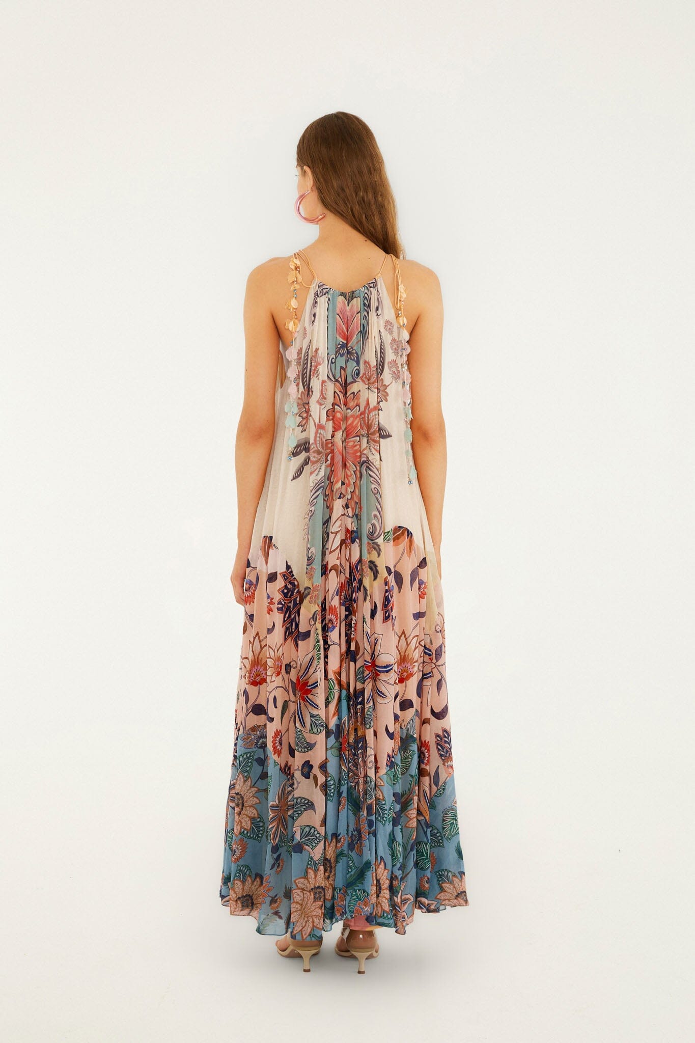 vestido maxi ondulado boho floral delhi mix
