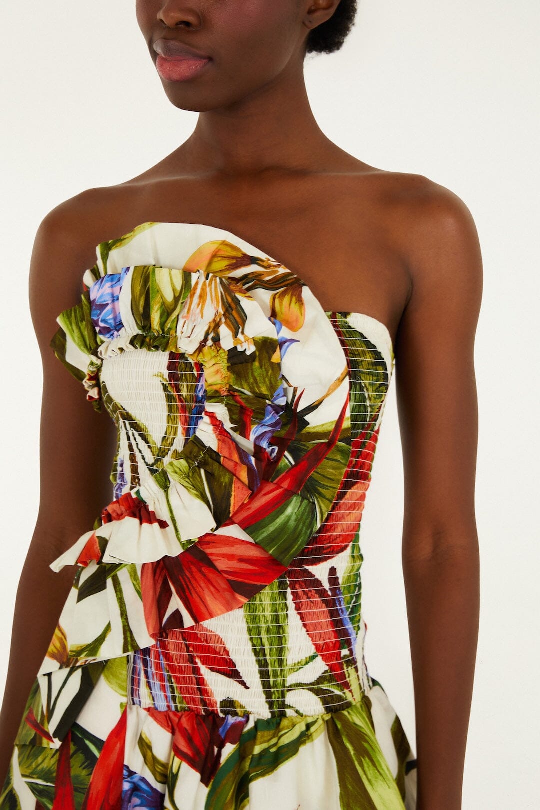 vestido largo florart color arena sin tirantes