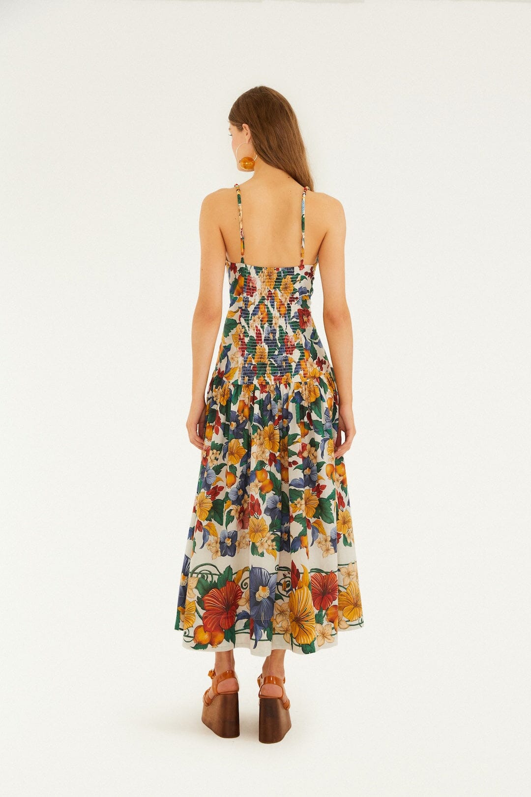 Maxi Vestido Blanco Hueso Bordado Tropi