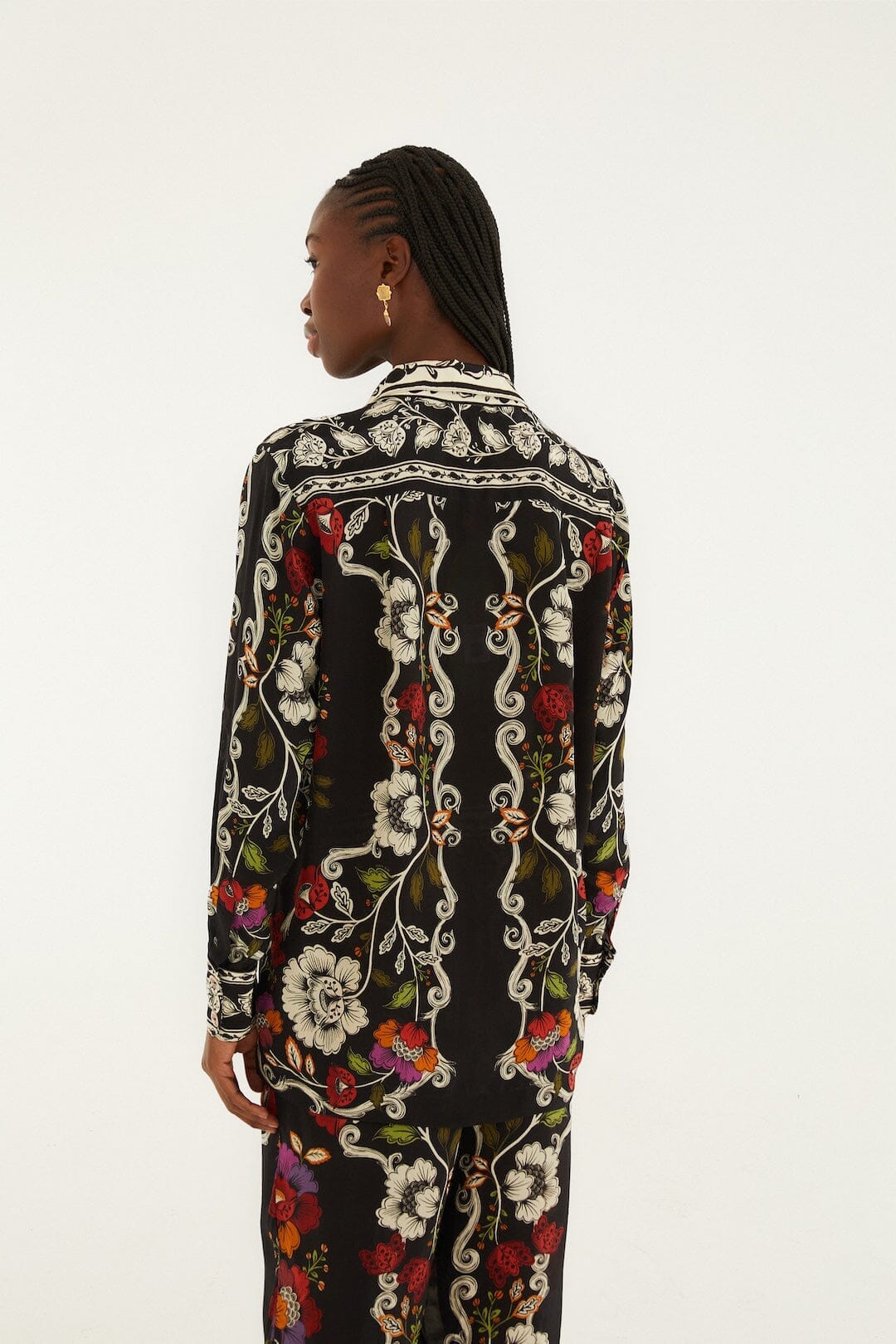 rococo flowers black shirt