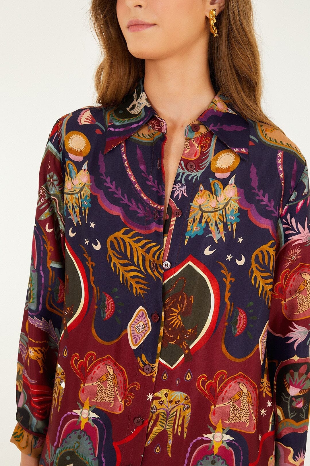 artsy surreal land multicolor long sleeve shirt