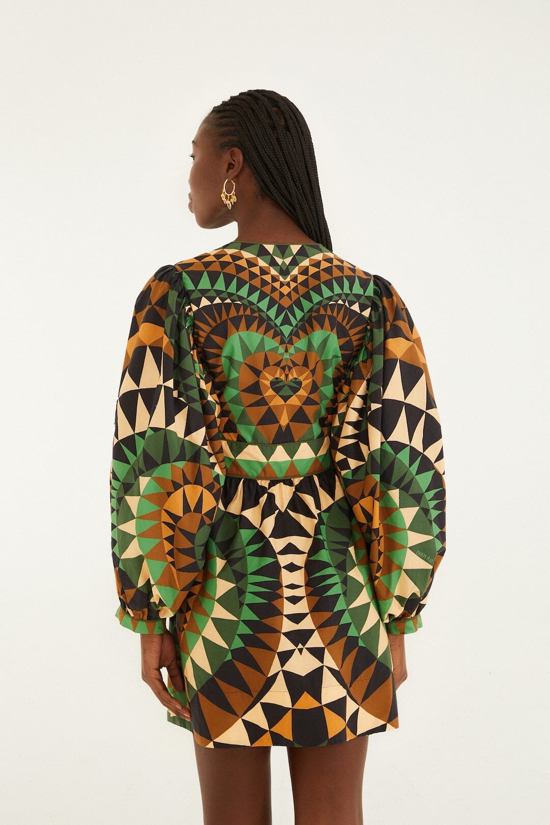 heart deco green mini dress