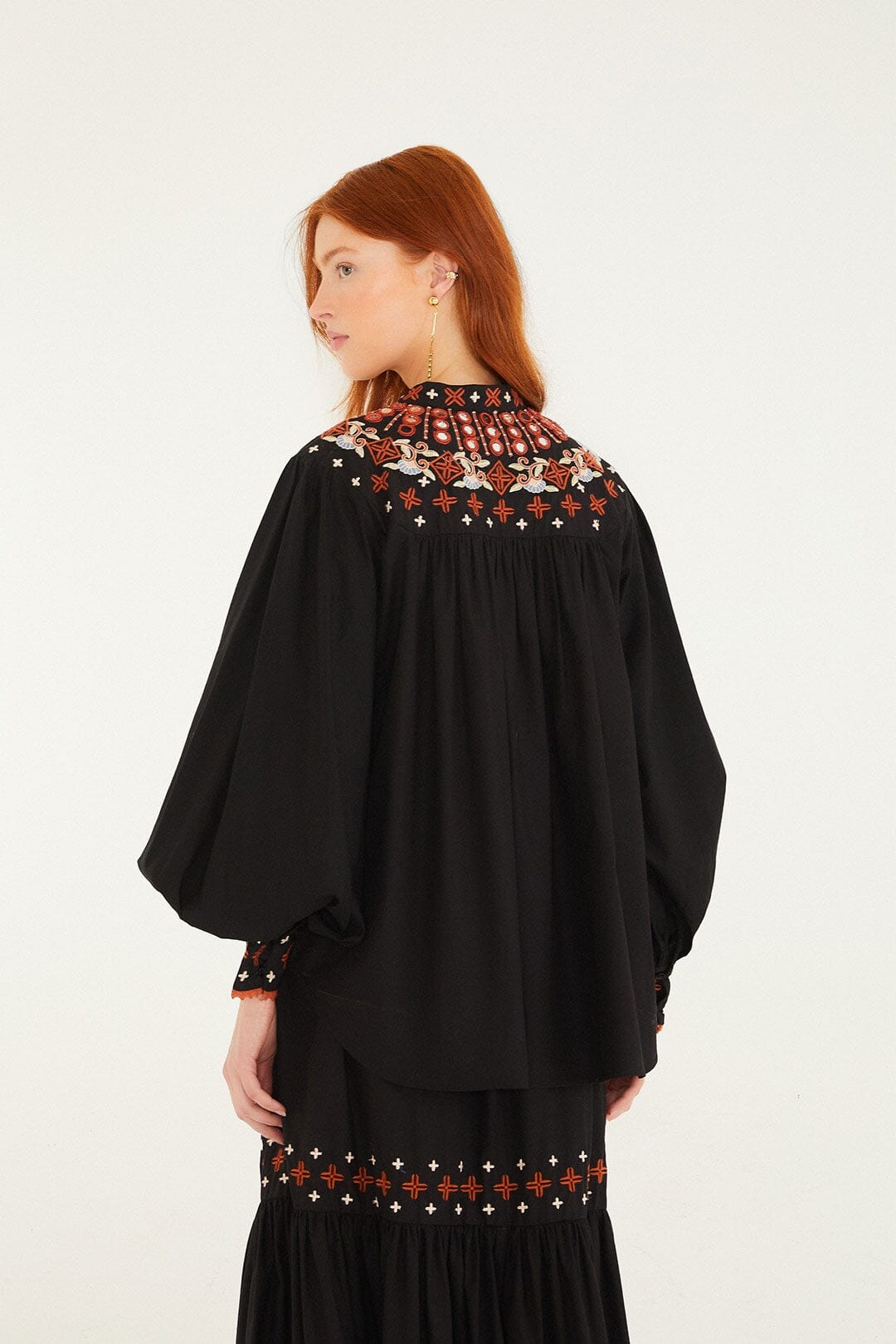 black embroidered long sleeve shirt 1