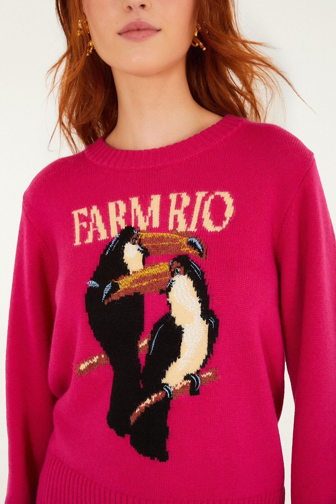 farm rio tucan knit sweater