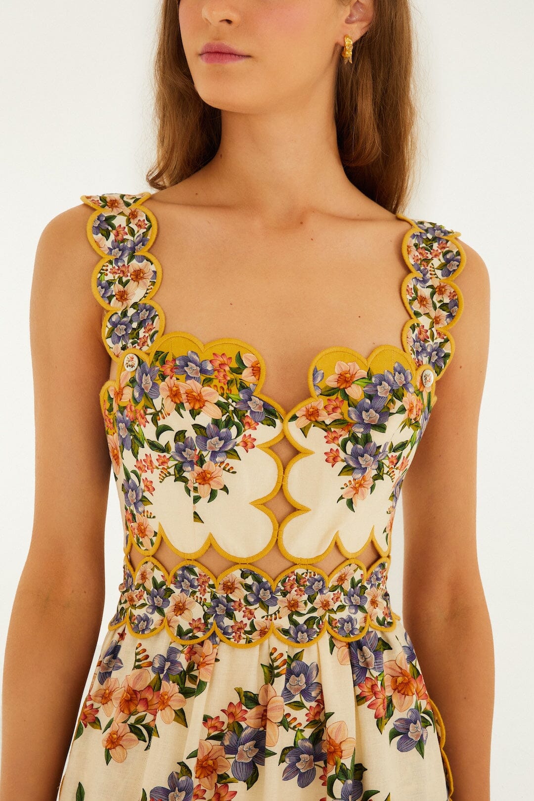 vestido midi hilo rayas arena