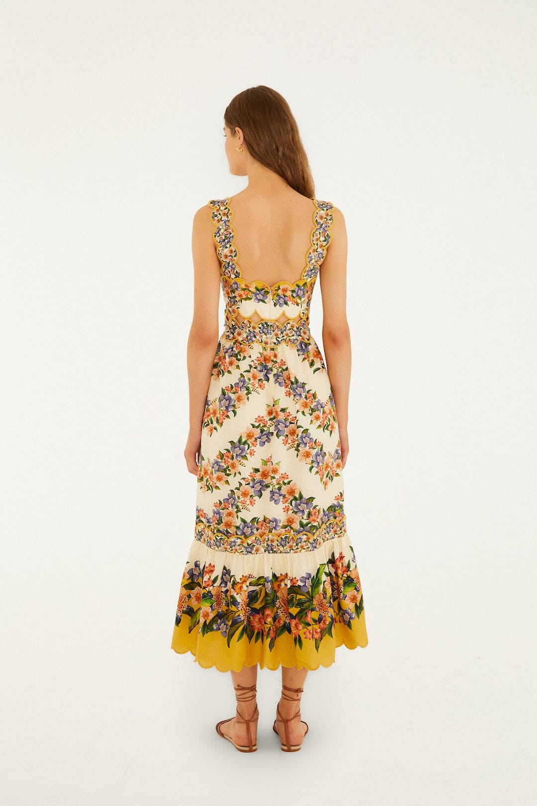 vestido midi hilo rayas arena