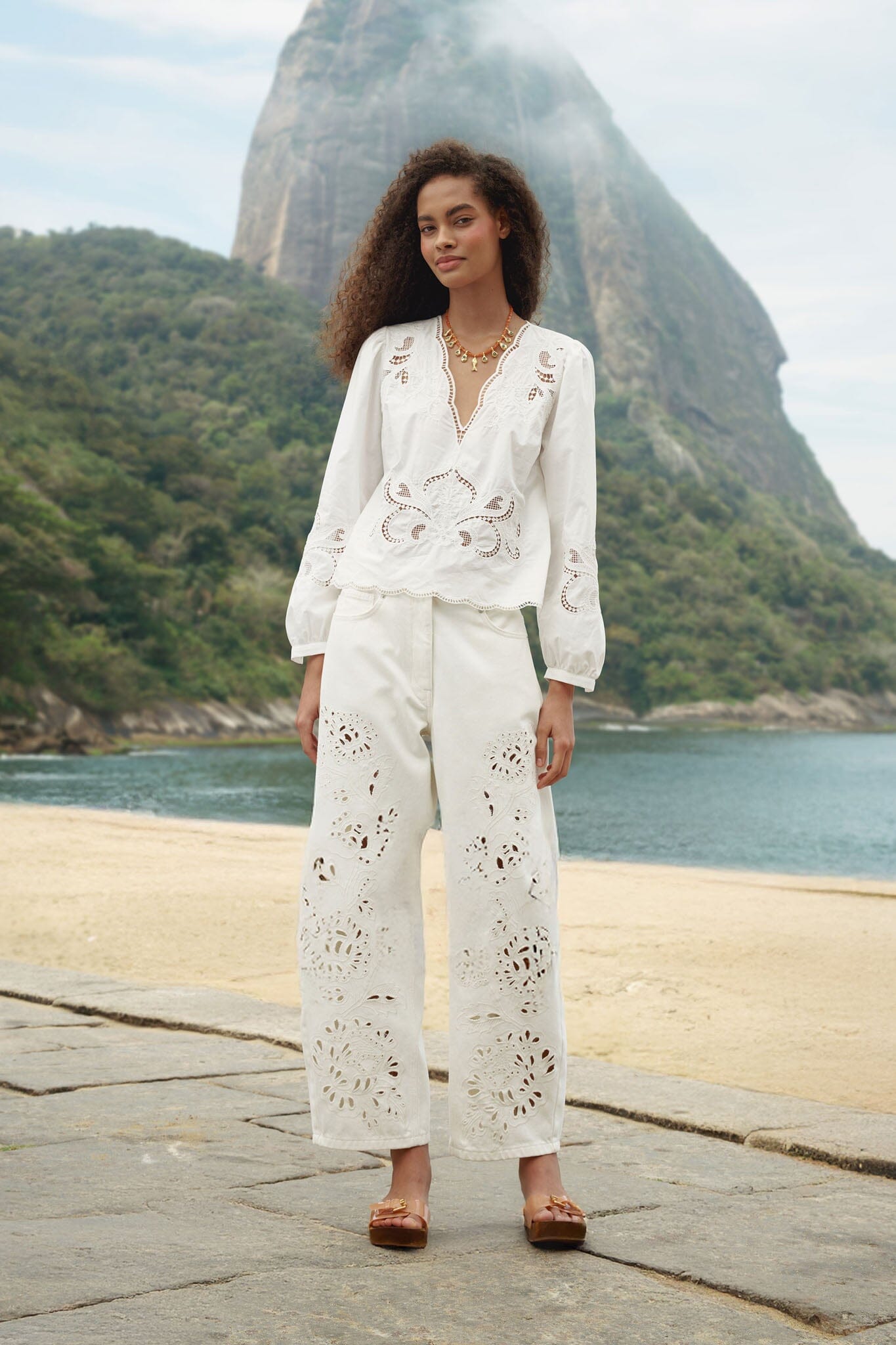 Pantalón de Sarga Blanco Richelieu