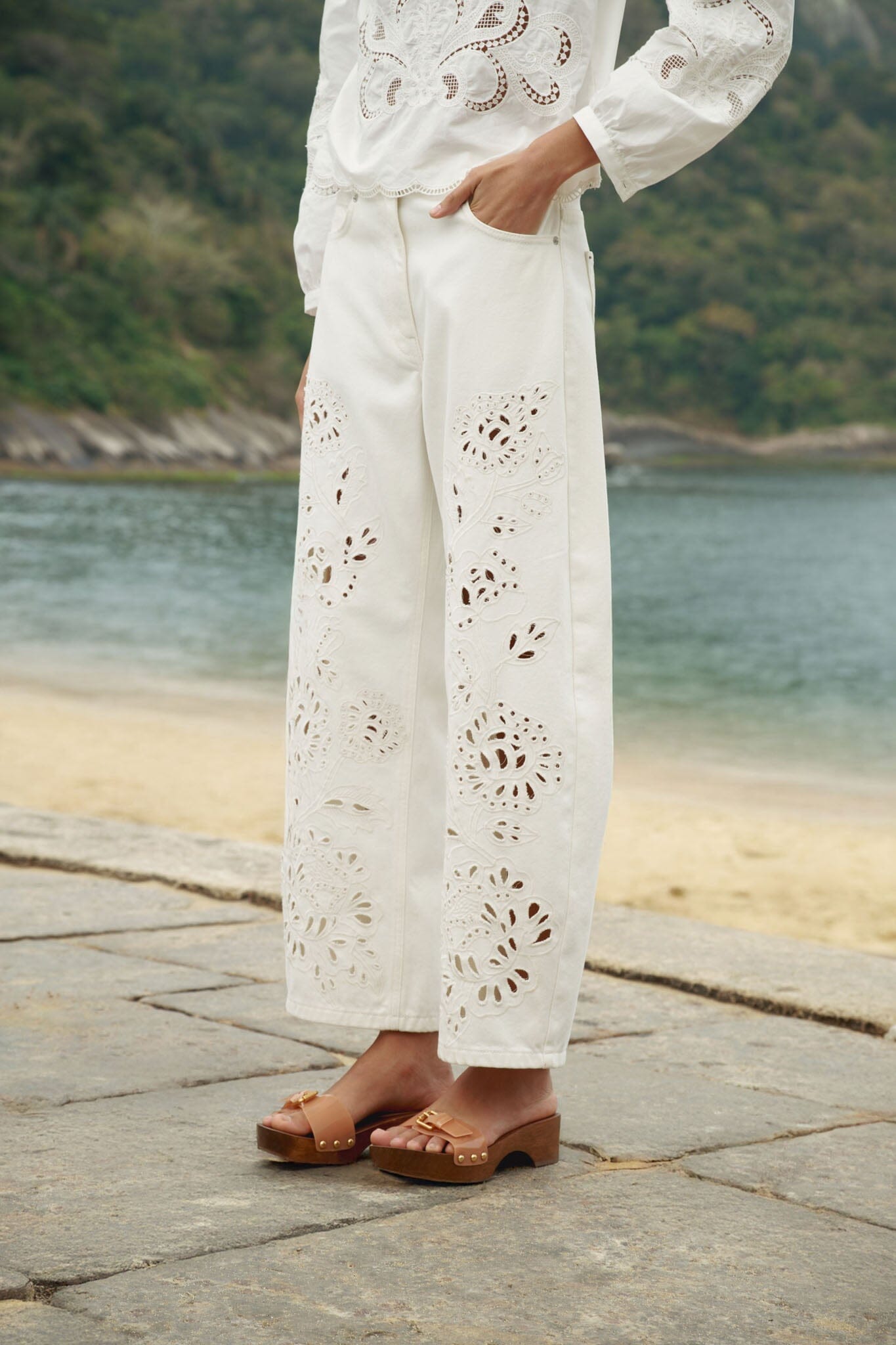 Pantalón de Sarga Blanco Richelieu