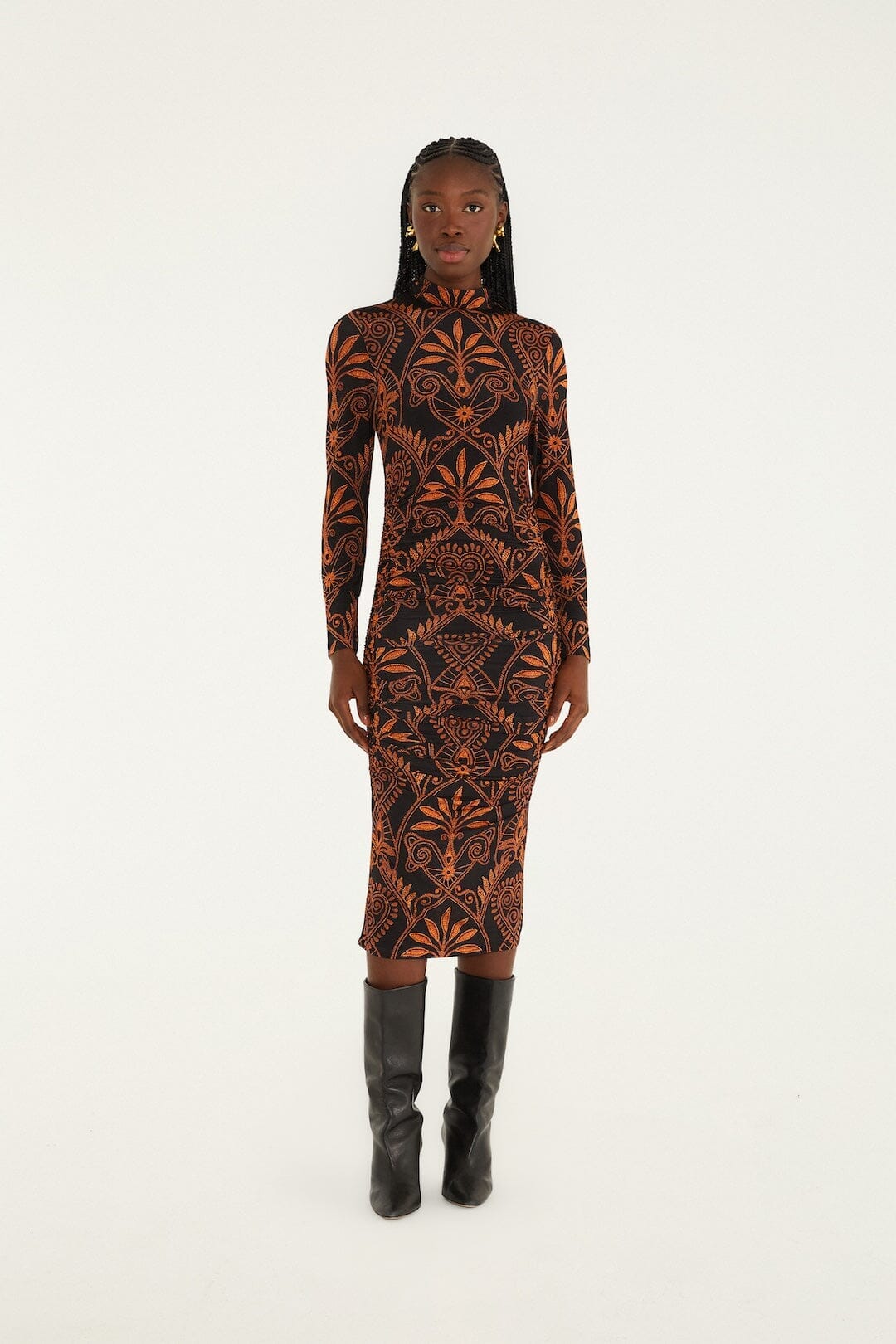Vestido midi de punto negro Cornely Ainika