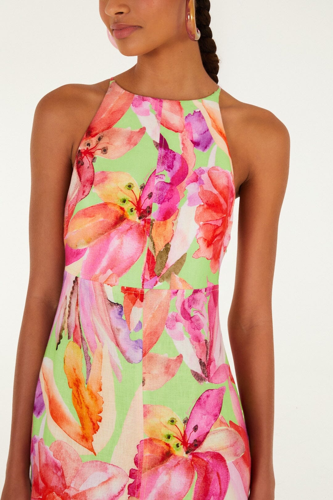 Vestido Midi Multicolor Artsy Flora