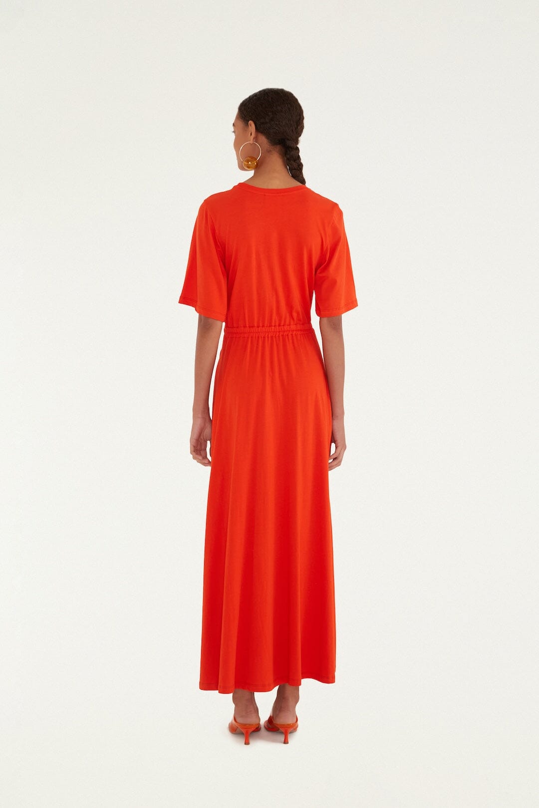 Maxi Vestido Rojo Artsy Flora con Abertura