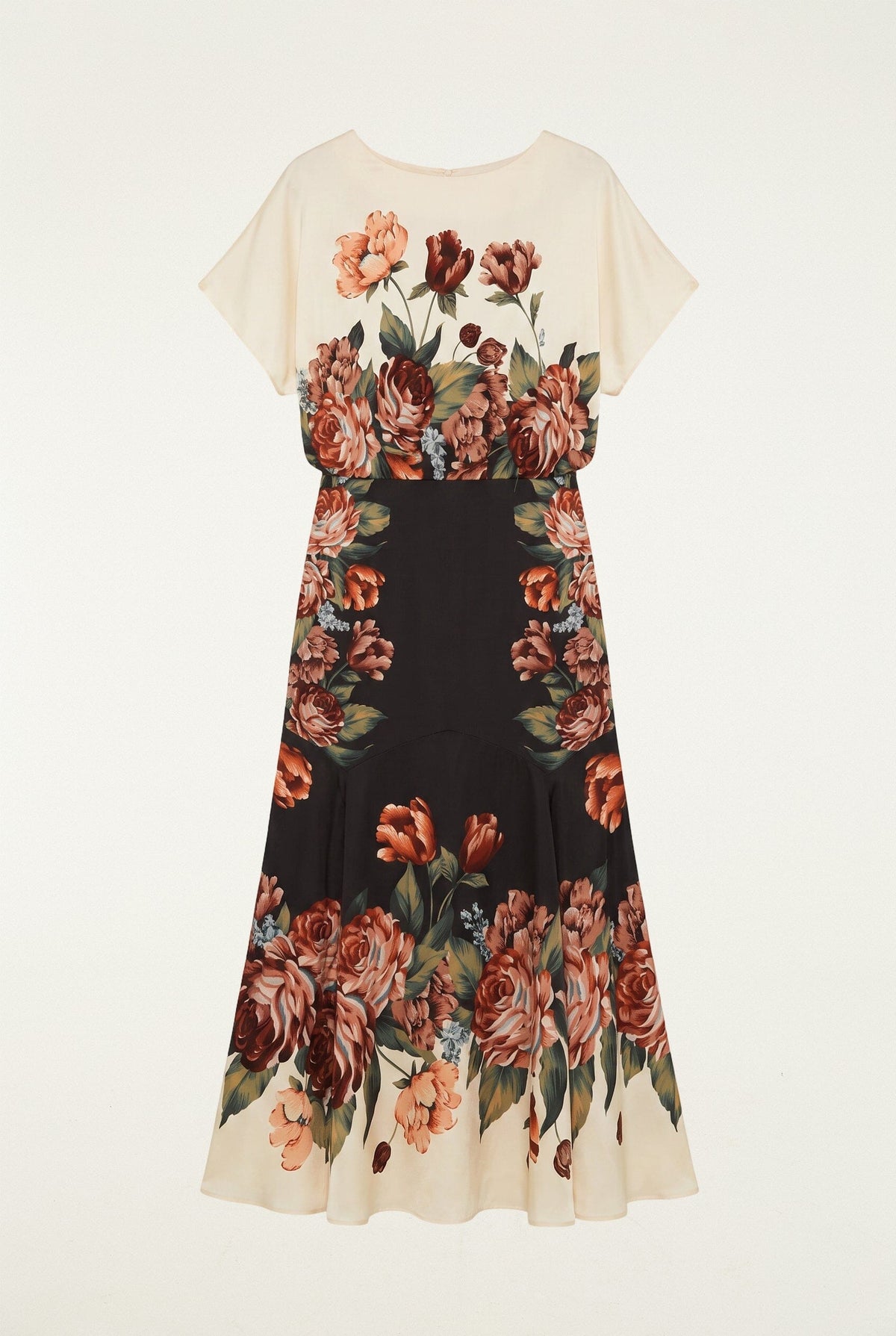Maxi vestido Winter Floral de manga corta