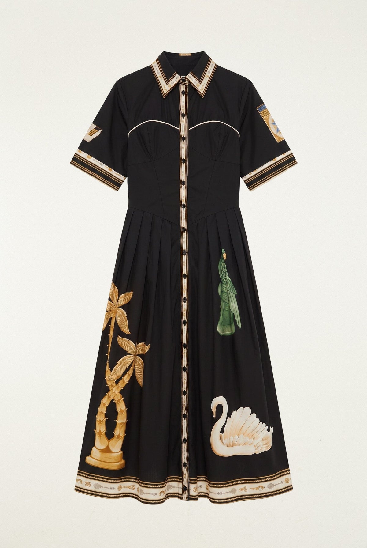 Midi vestido abotonado Vintage Souvenirs Black