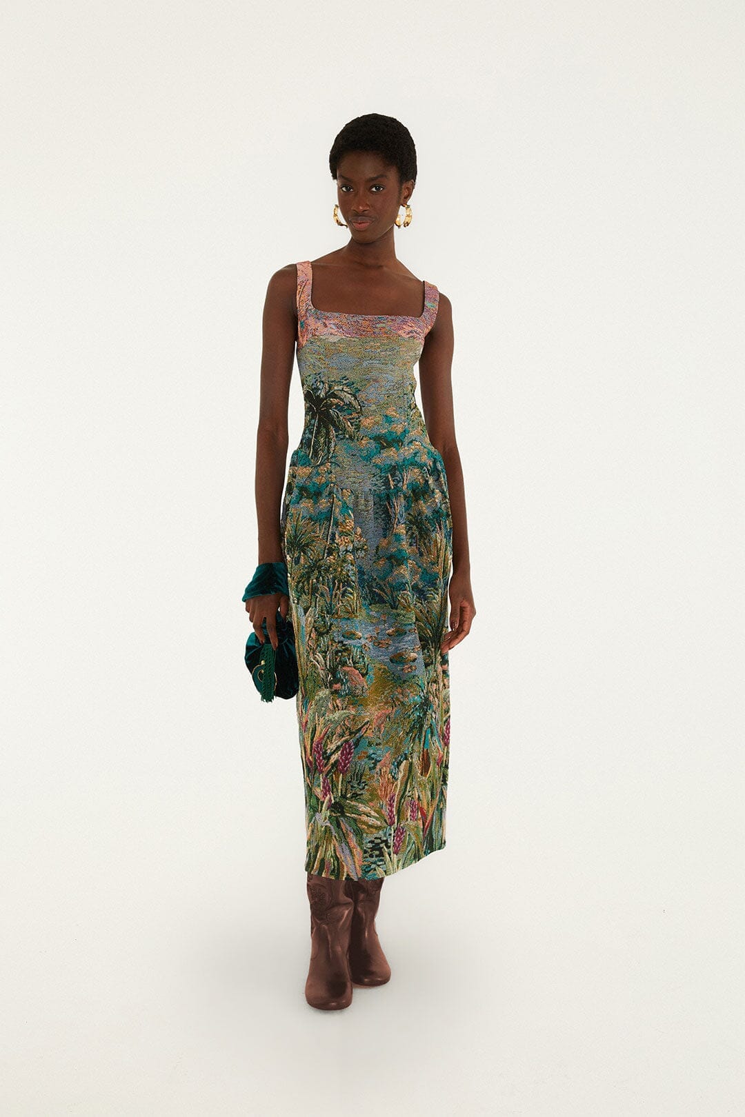 Maxi vestido Petricor Jacquard sin mangas